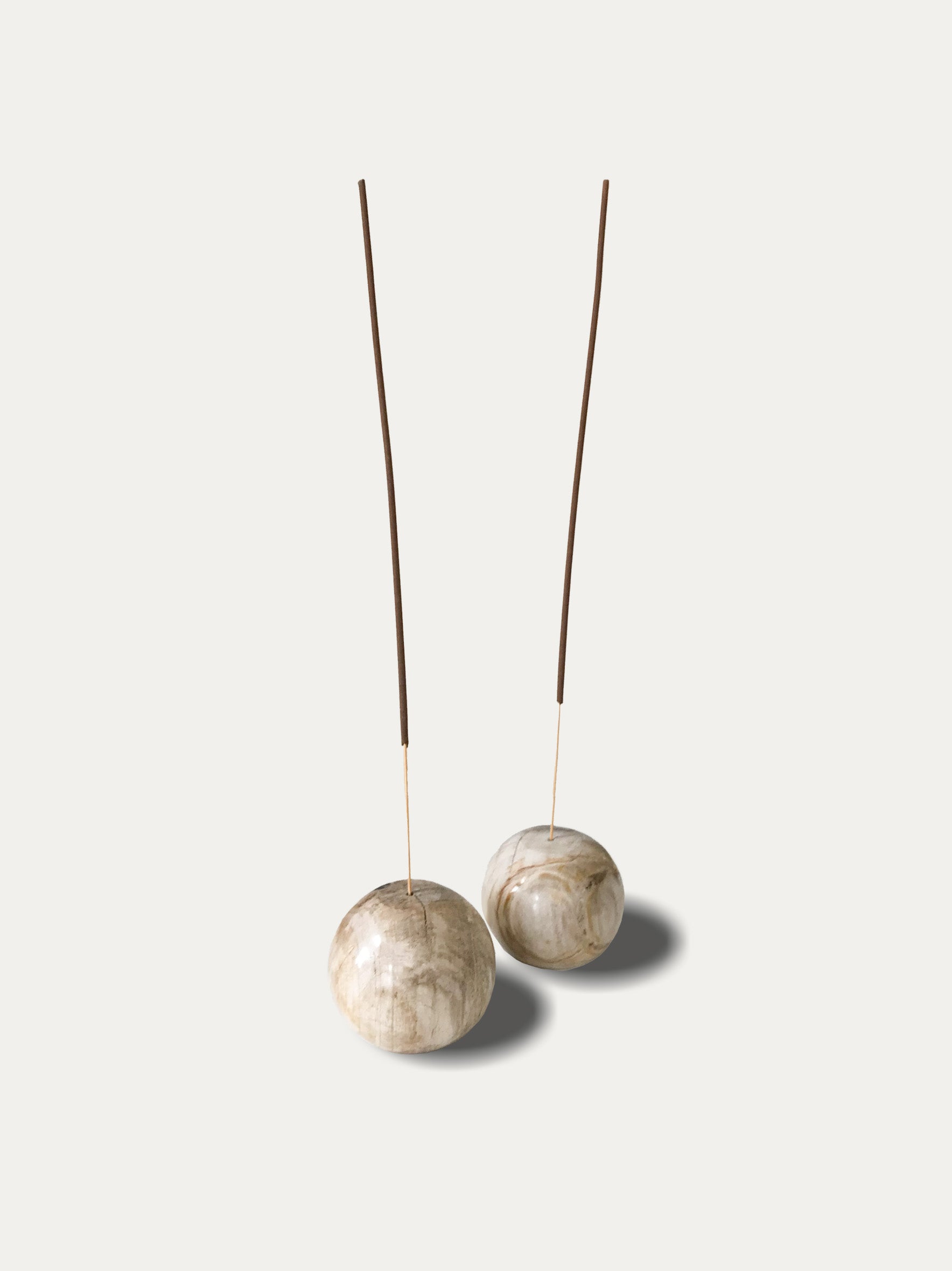 Reversible petrified wood candle - incense holders