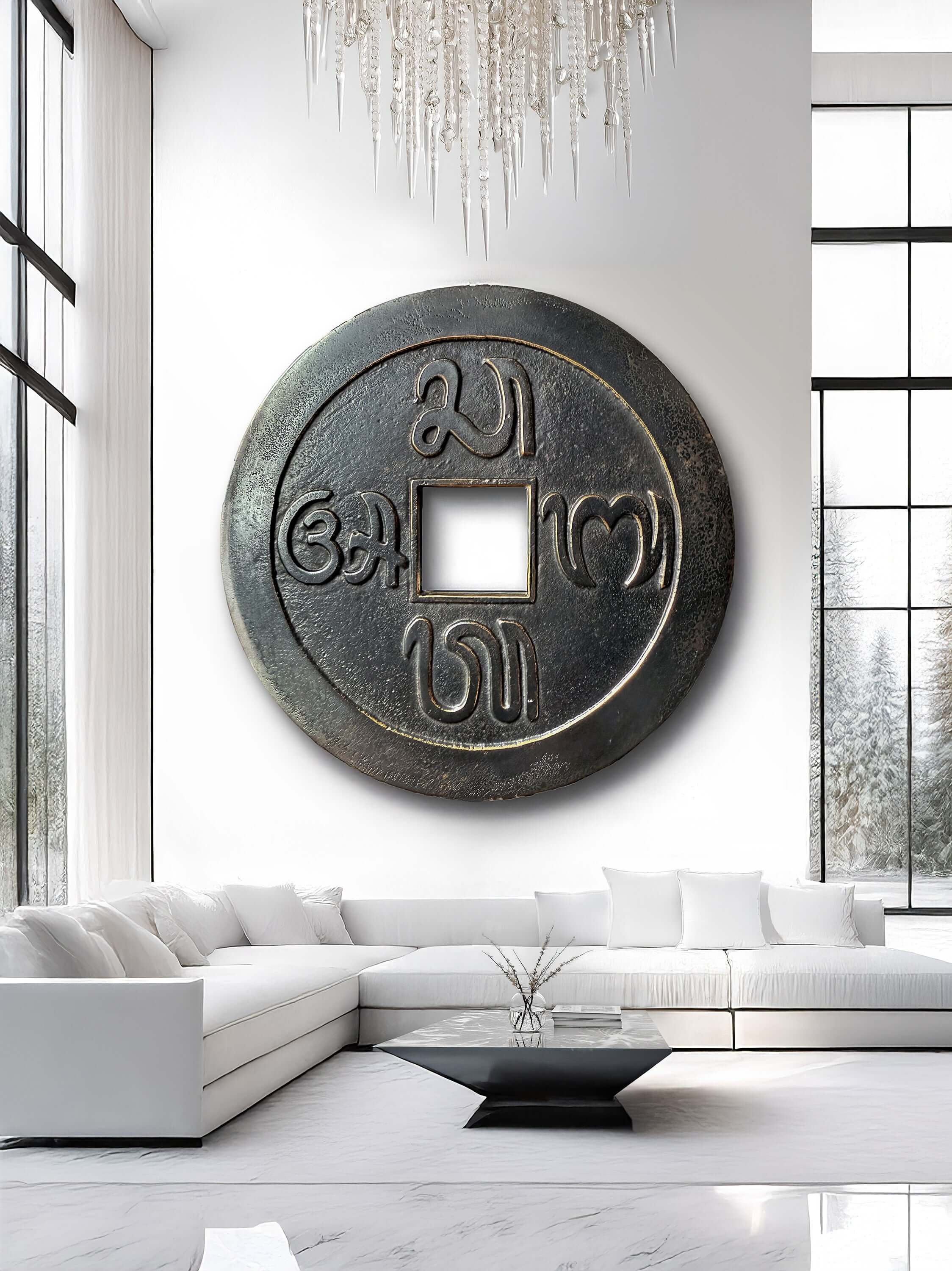 PIS BOLONG - SACRED BALINESE COIN ON WHITE BASE