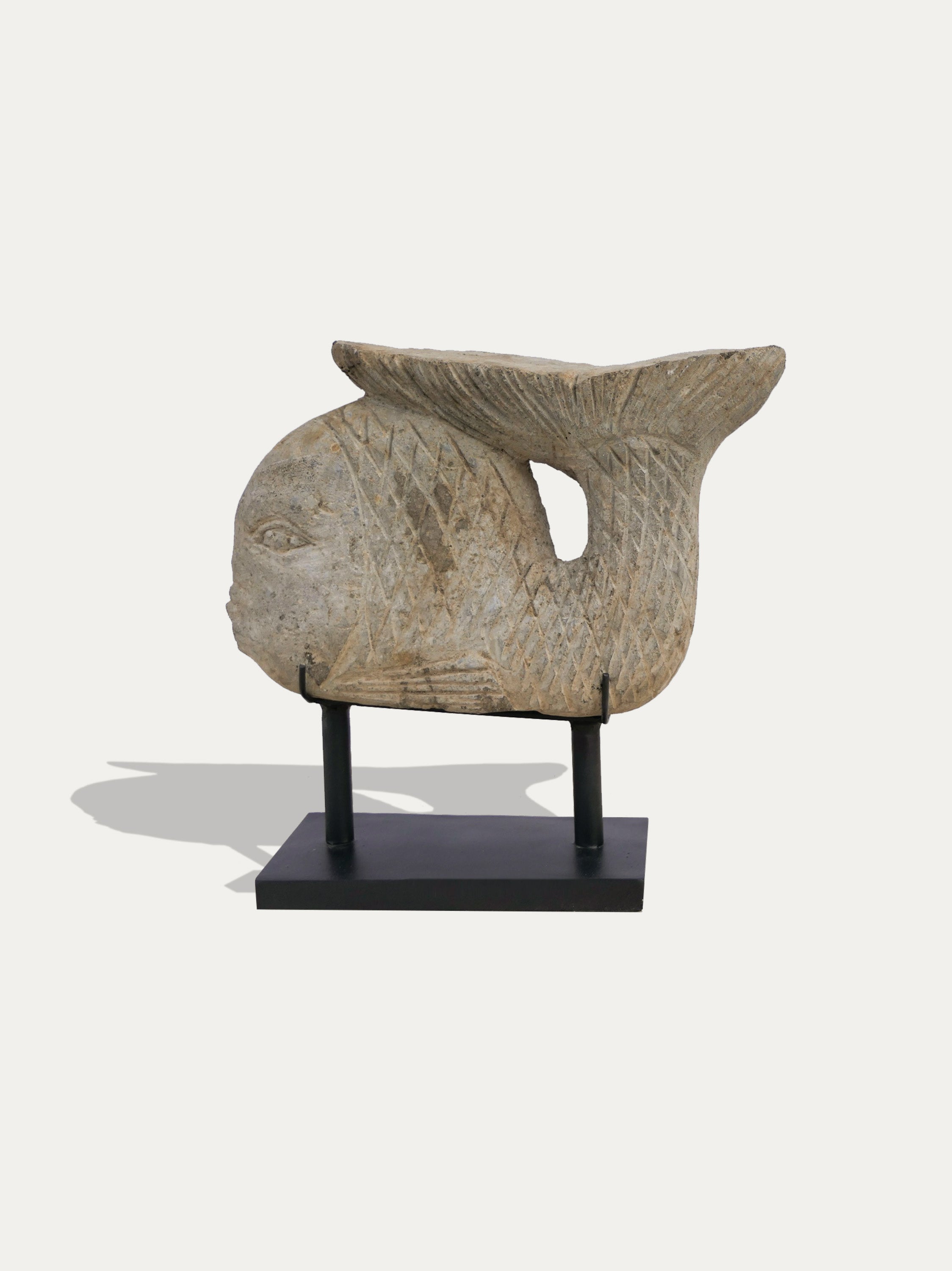 Ikan stone fish statue from Java - Asian Art from Kirschon