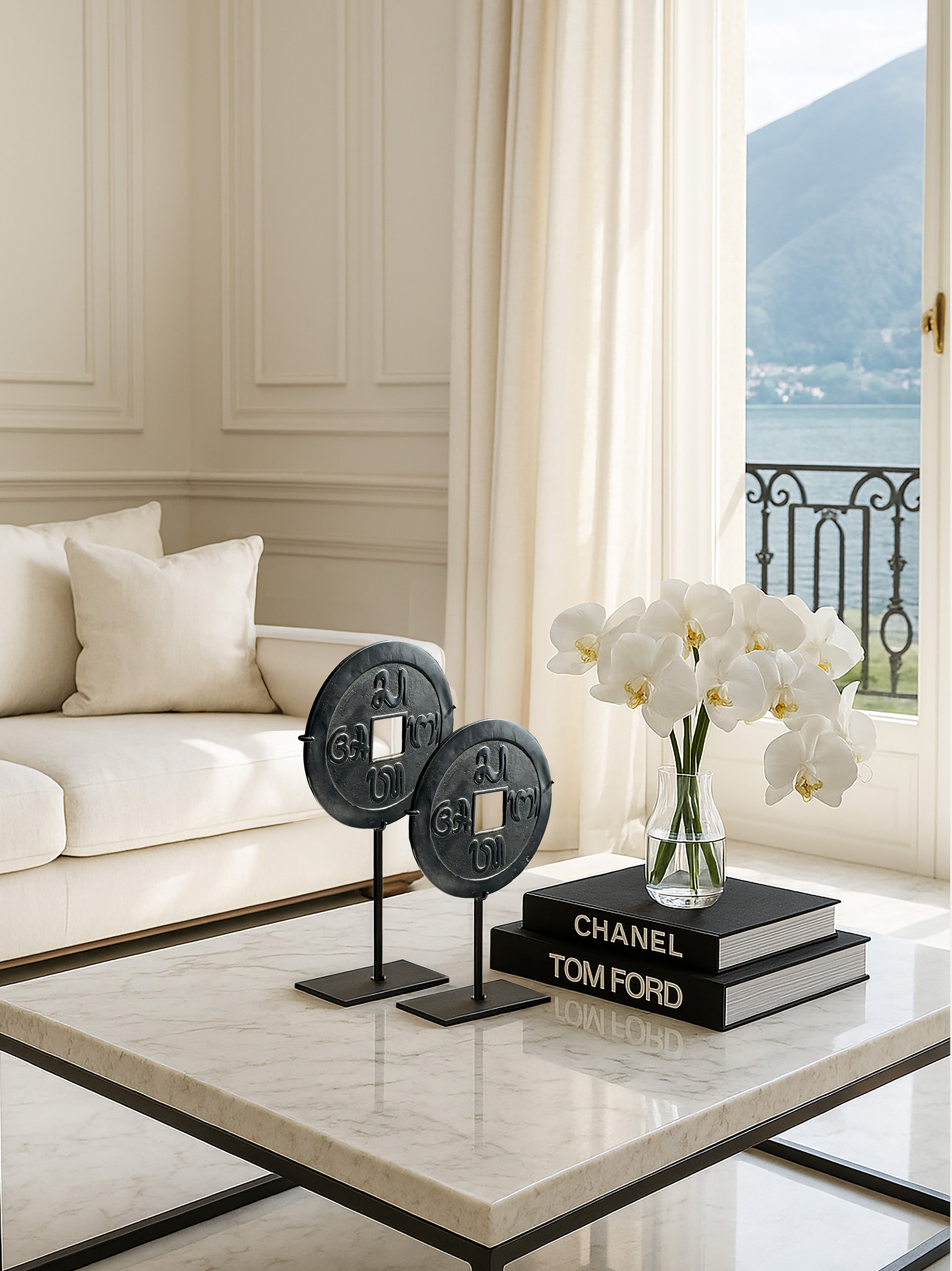 Set of 2 Pis Bolong - Sacred Balinese Coins - authentic asian art shipping from Lake Como