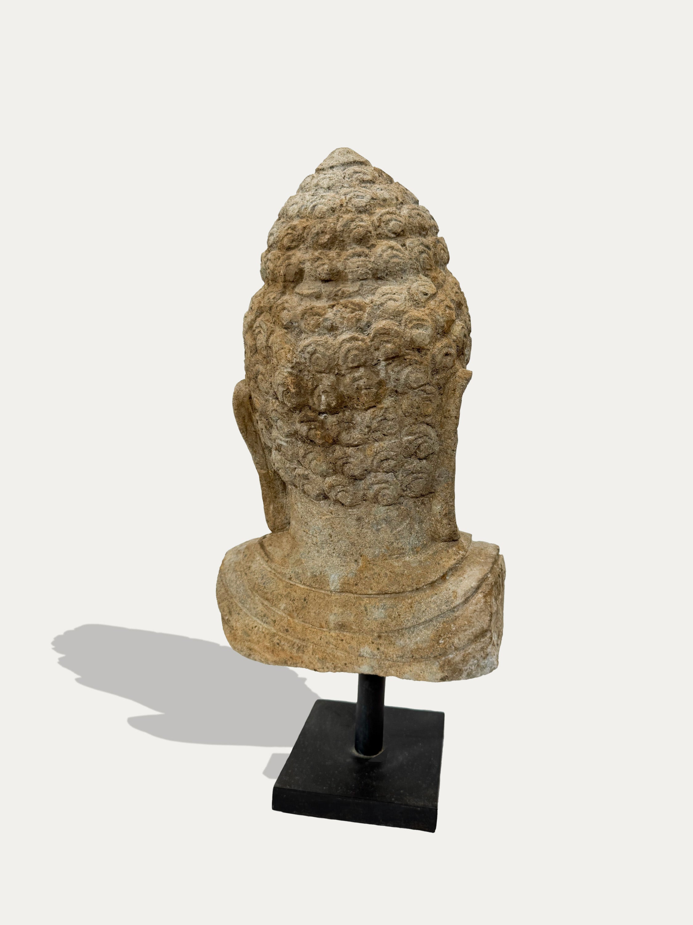 Hand Carved Buddha Head Statue From Java