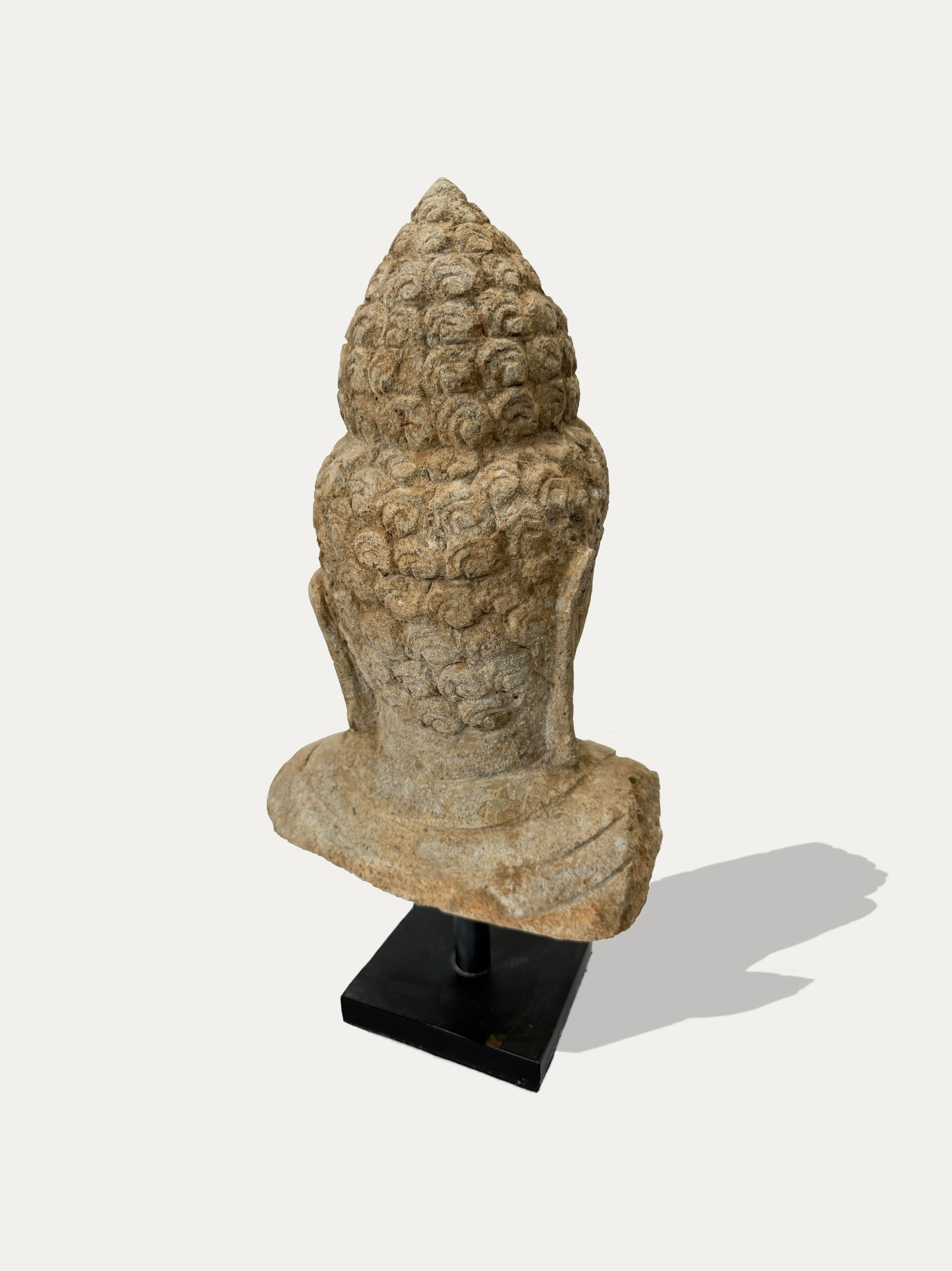 Hand Carved Buddha Head Statue From Java