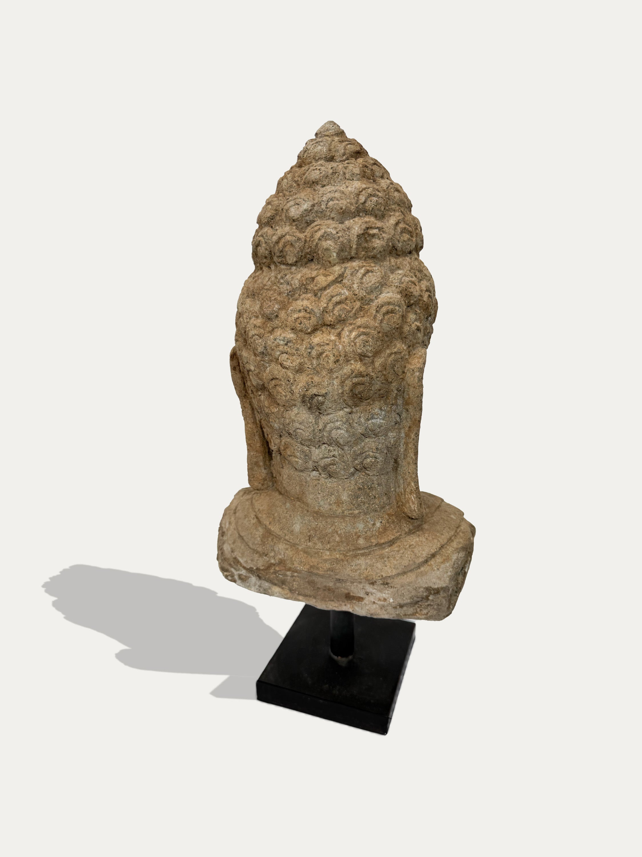 Hand Carved Buddha Head Statue From Java