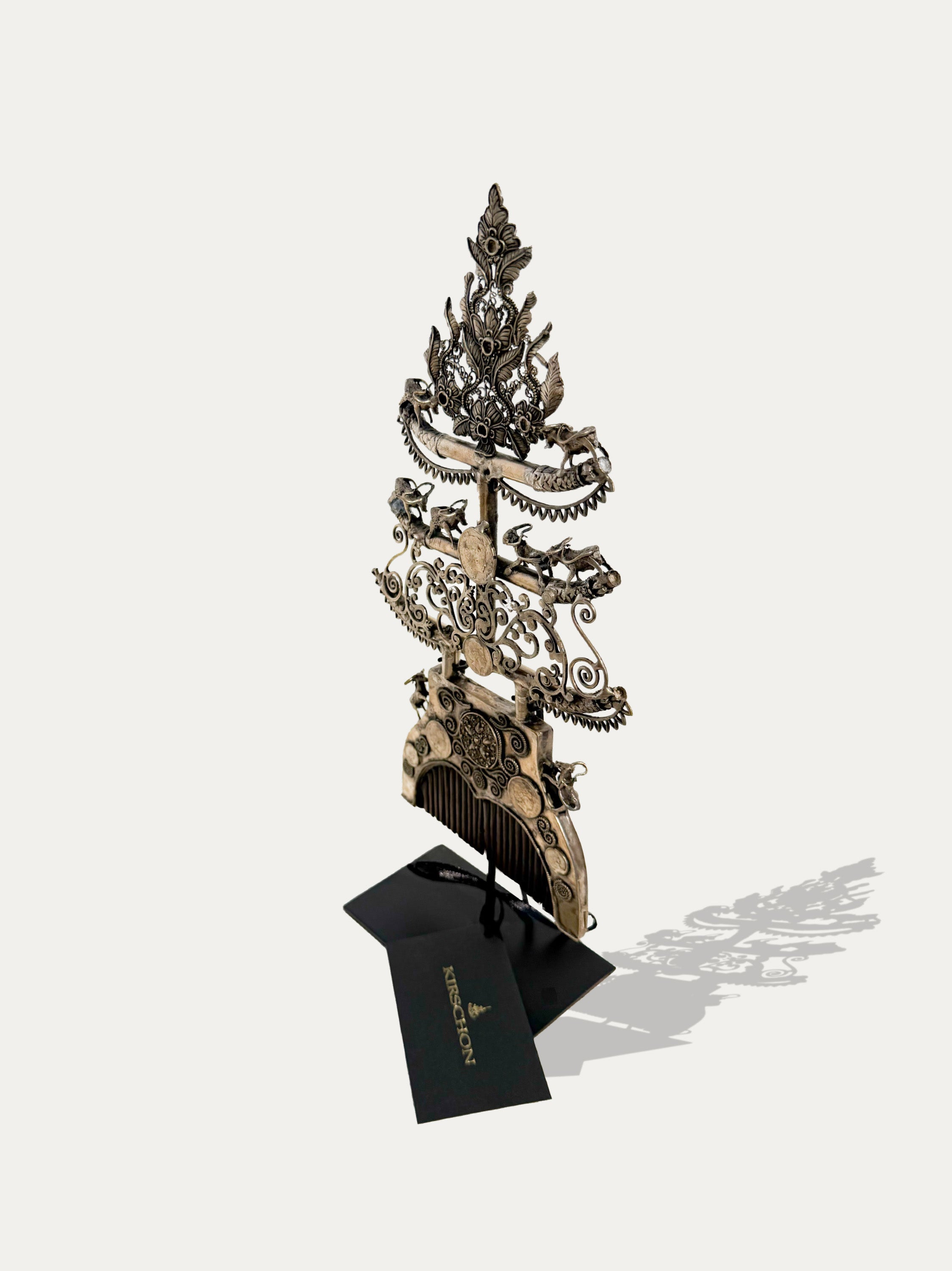 VINTAGE SILVER AND BRASS COMB