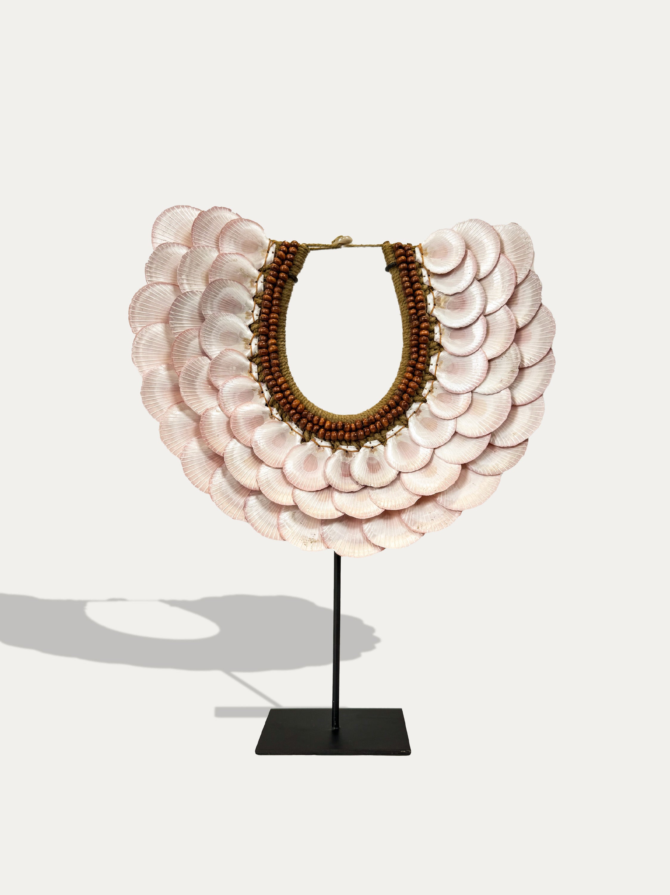 Cardiidae shell necklace from Papua – tribal artifact at Kirschon, Lake Como, Italy.