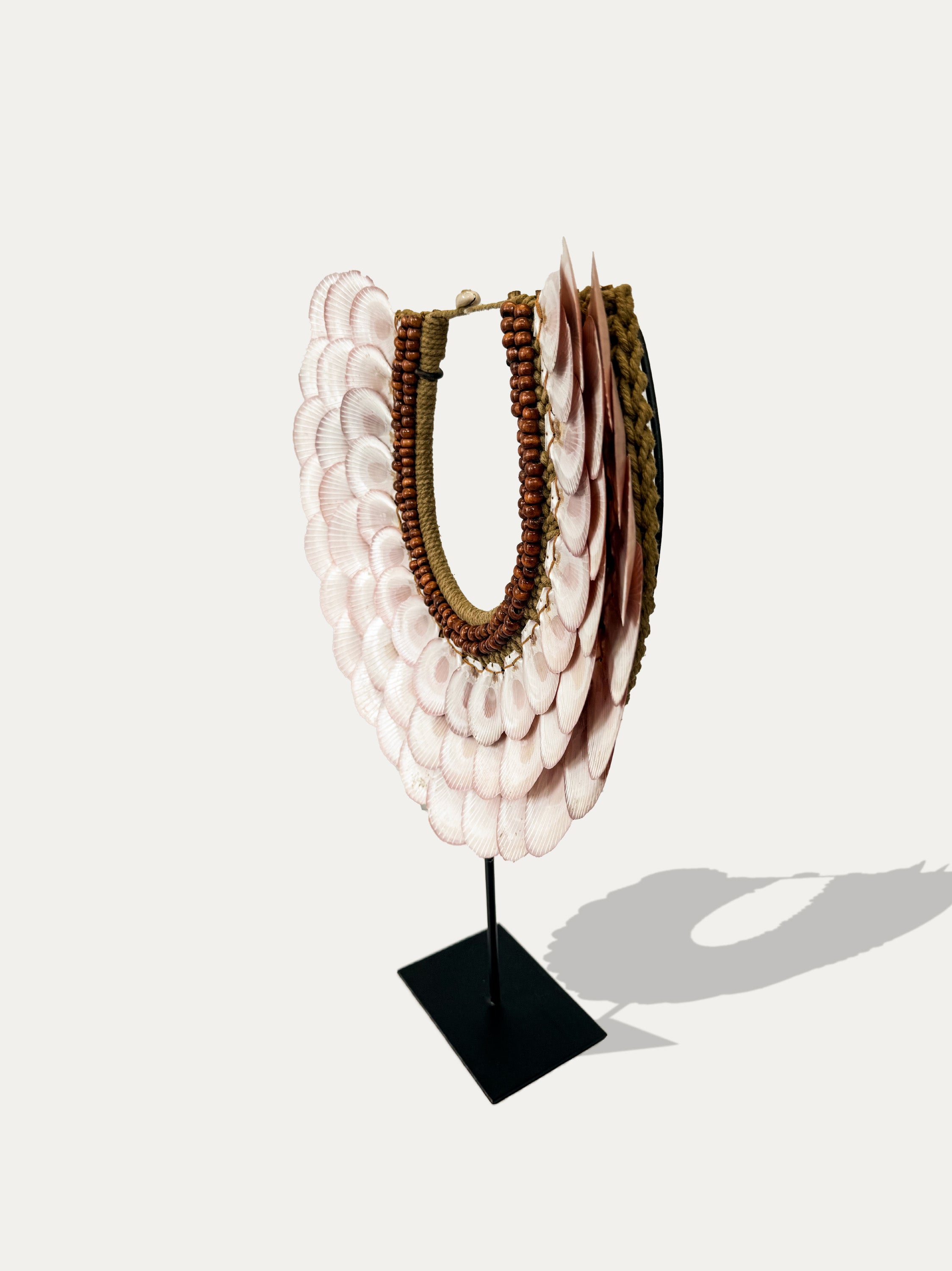 Cardiidae shell necklace from Papua – tribal art at Kirschon, Lake Como, Italy.