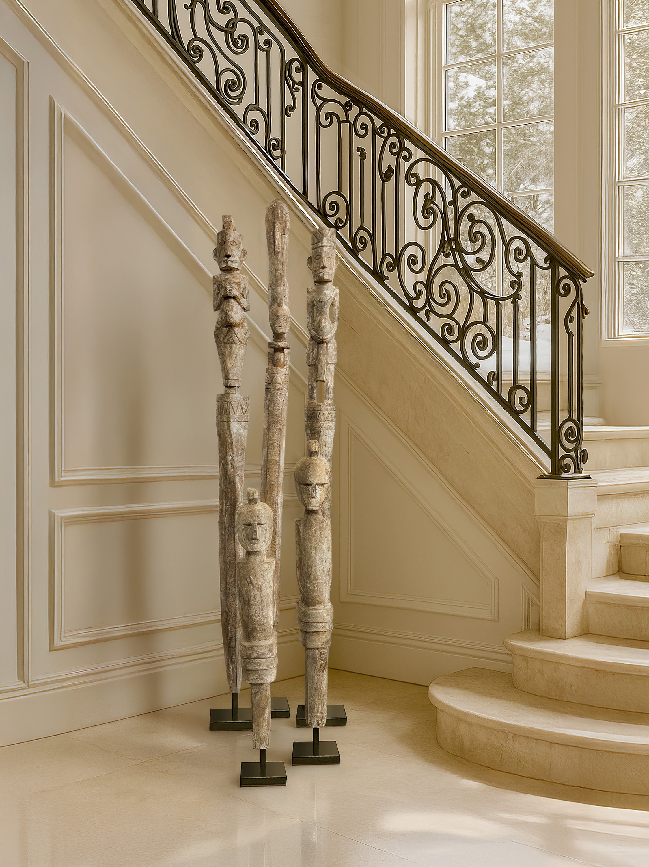 interior-with-tribal-sculptures-kalimantan-art-lake-como-italy