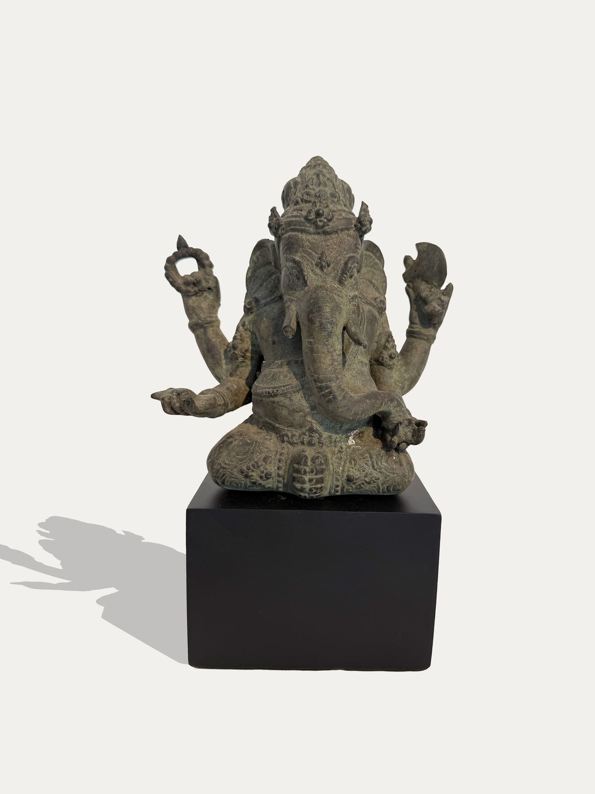 Antique Javanese Ganesha bronze sculpture from Java, Indonesia