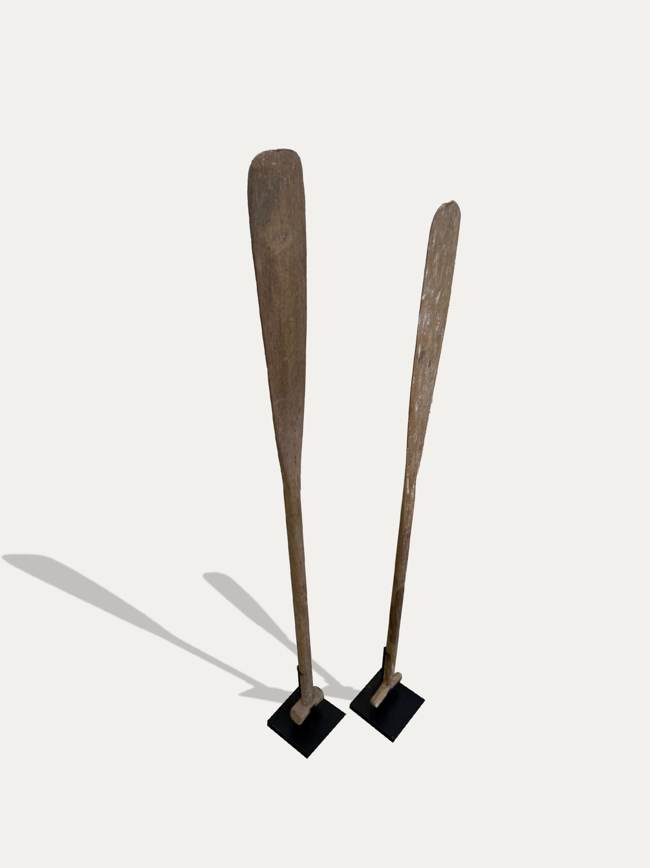 Hand-carved antique oars from Borneo – tribal art at Kirschon, Lake Como, Italy.