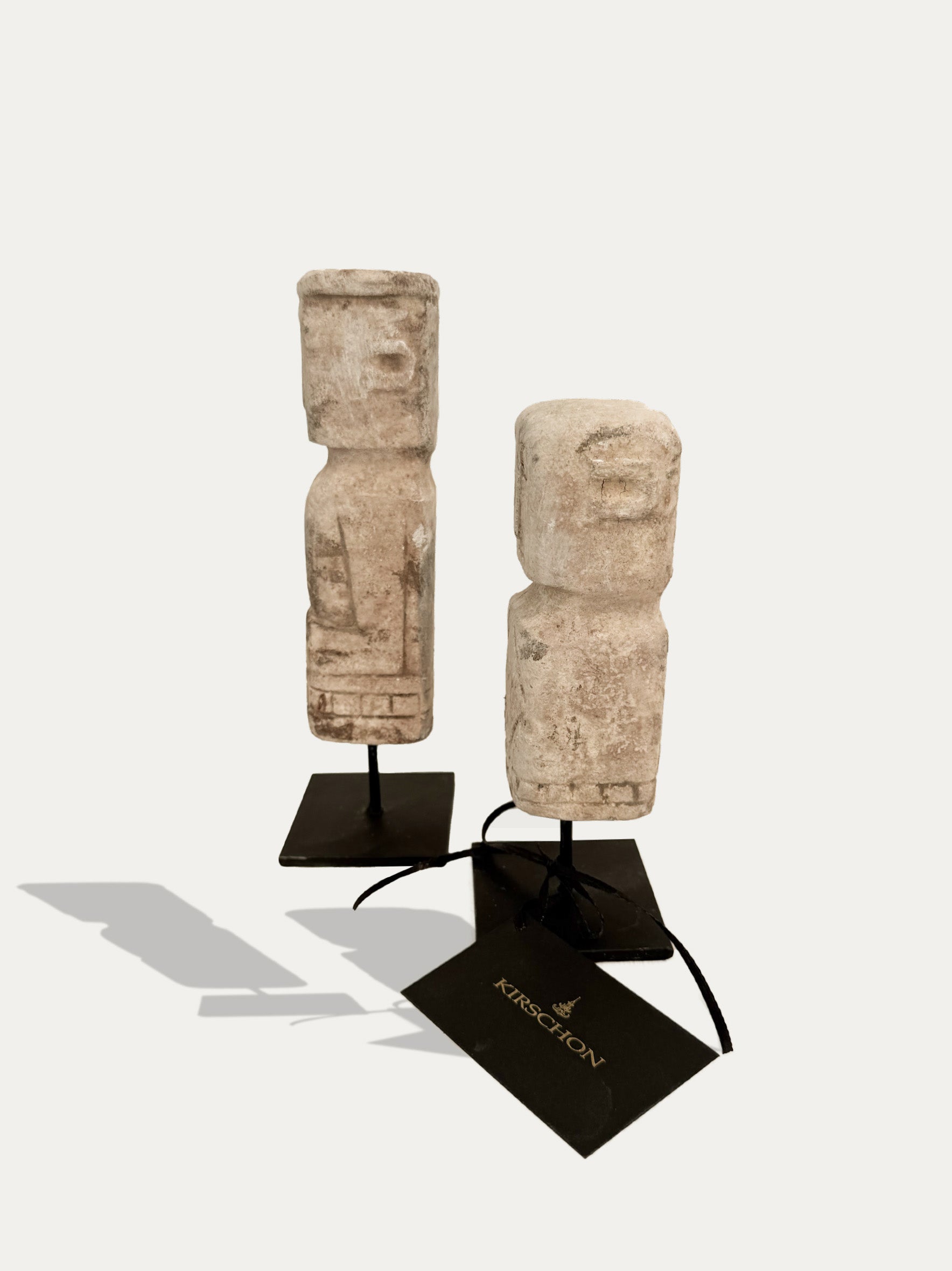 Set of 2 Tribal Limestone Statues from Timor