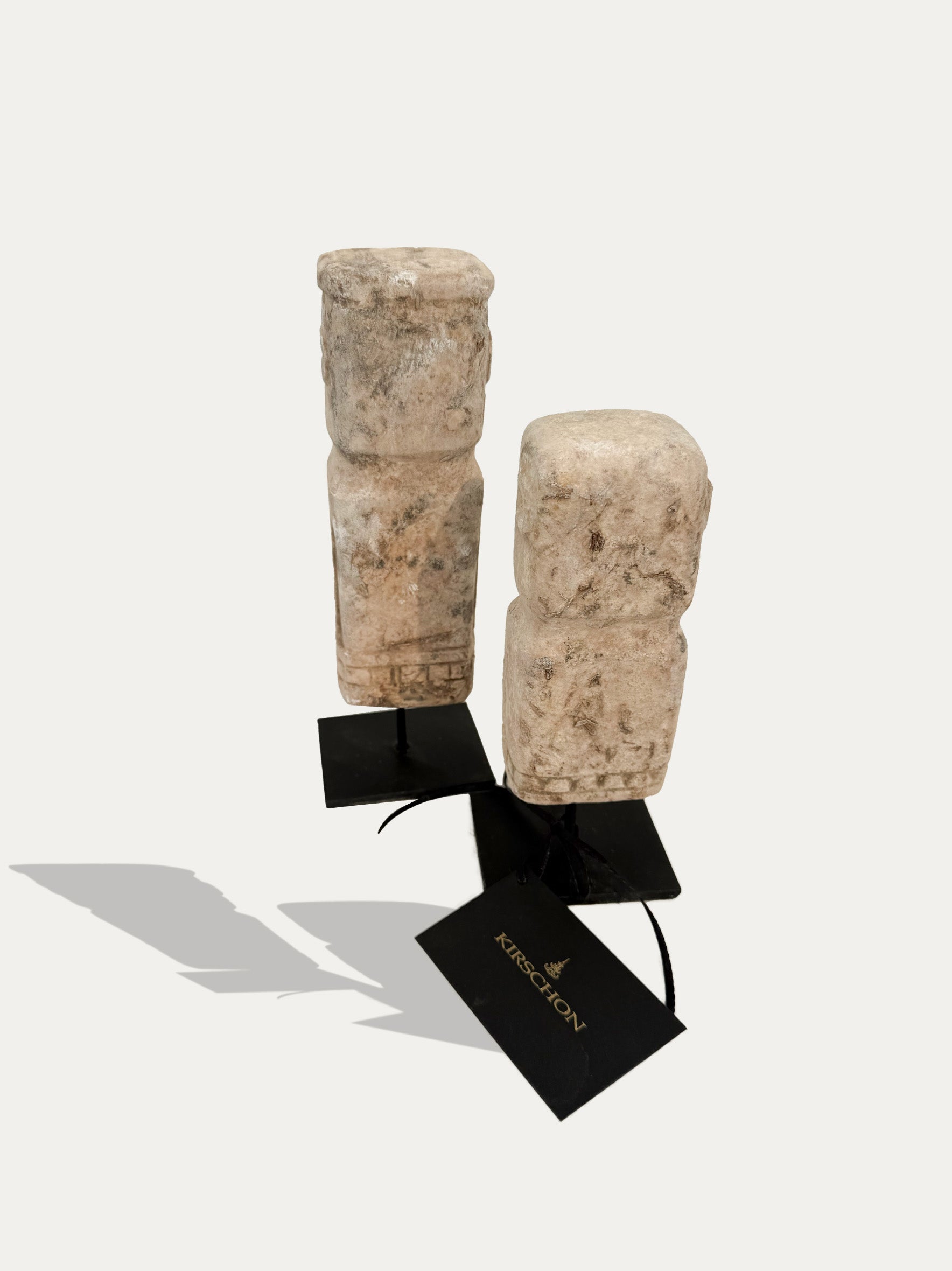 Set of 2 Tribal Limestone Statues from Timor