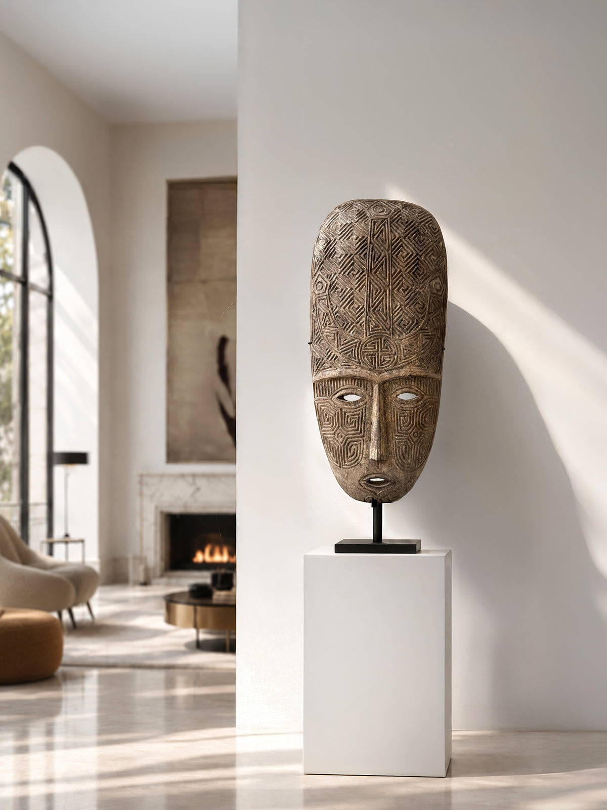 Topeng di grandi dimensioni - Maschera tribale in legno proveniente da Sumba