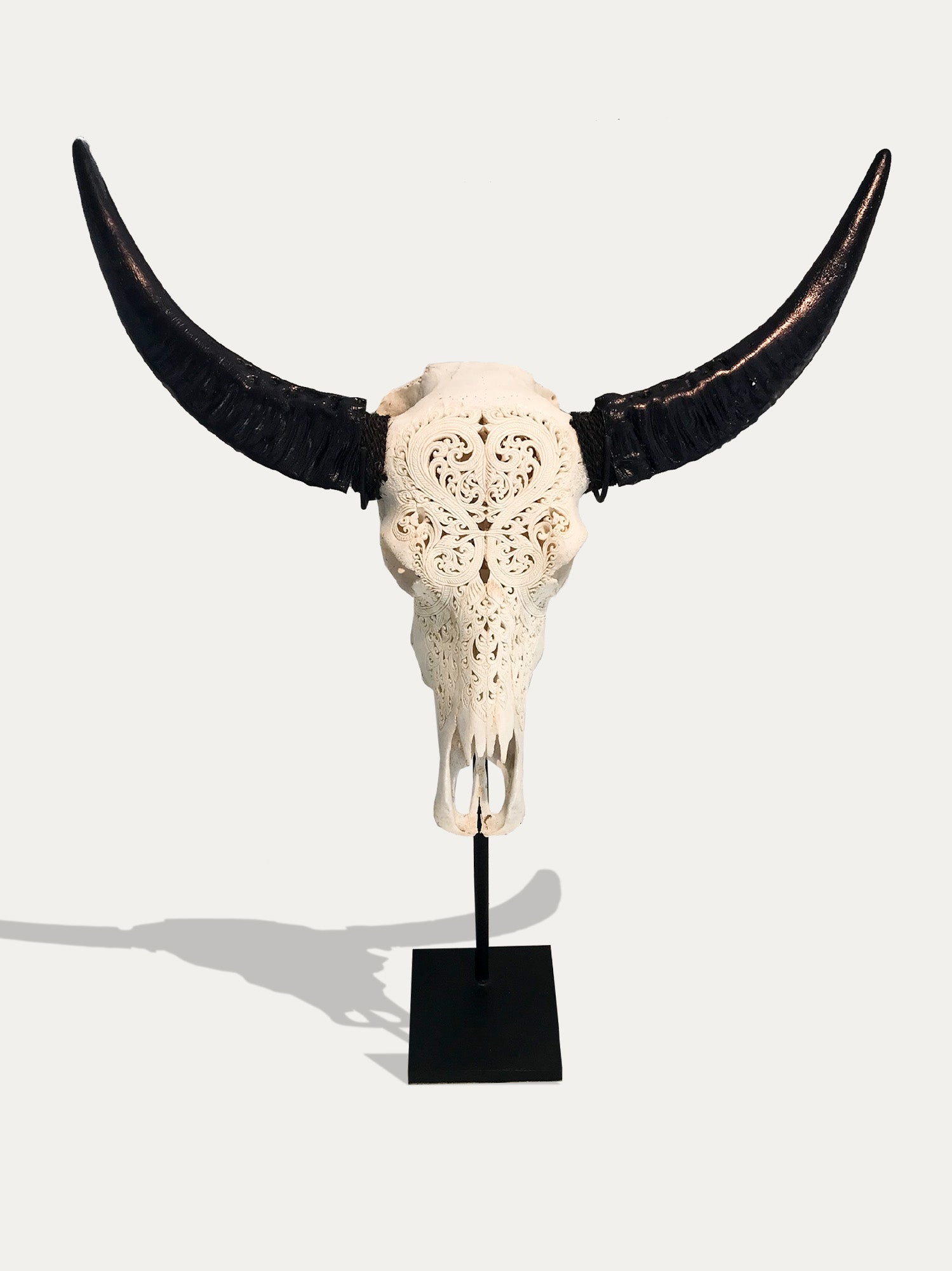 Hand Carved Buffalo Scull From Bali - Asian Art from Kirschon