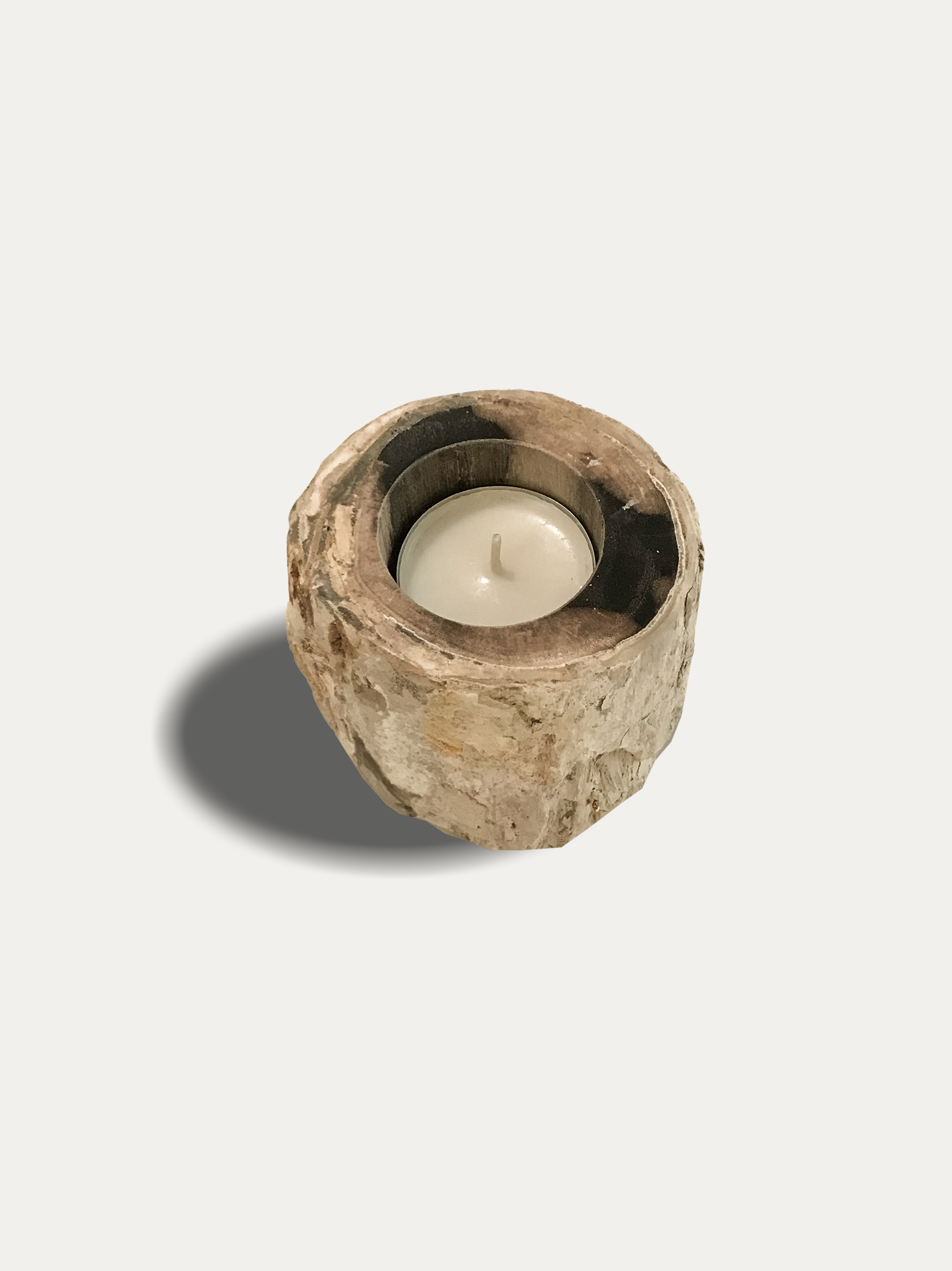 Organic reversible candle/incense holder in petrified wood and assorted Balinese incense