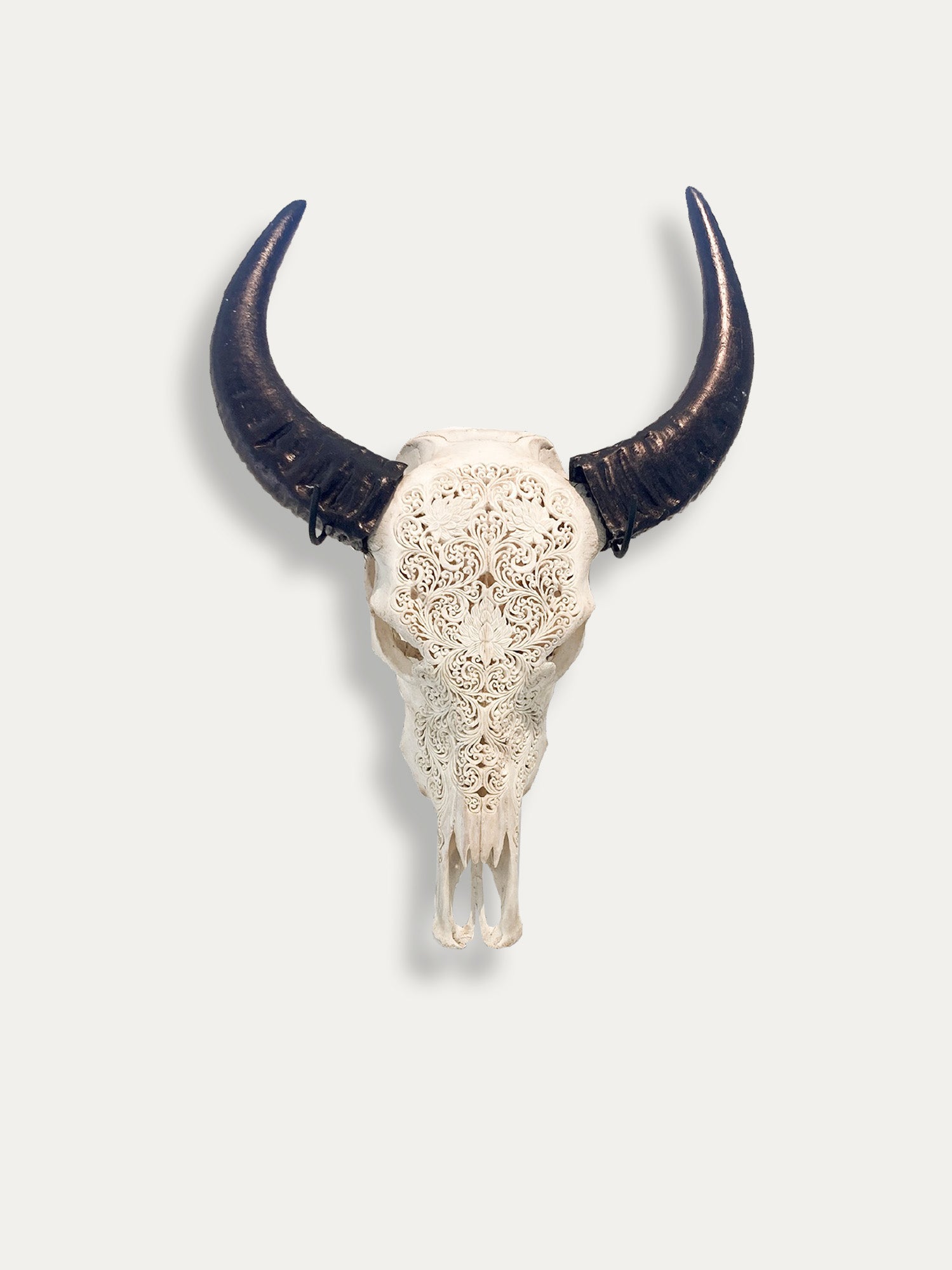 Hand Carved Buffalo Scull From Bali - Asian Art from Kirschon