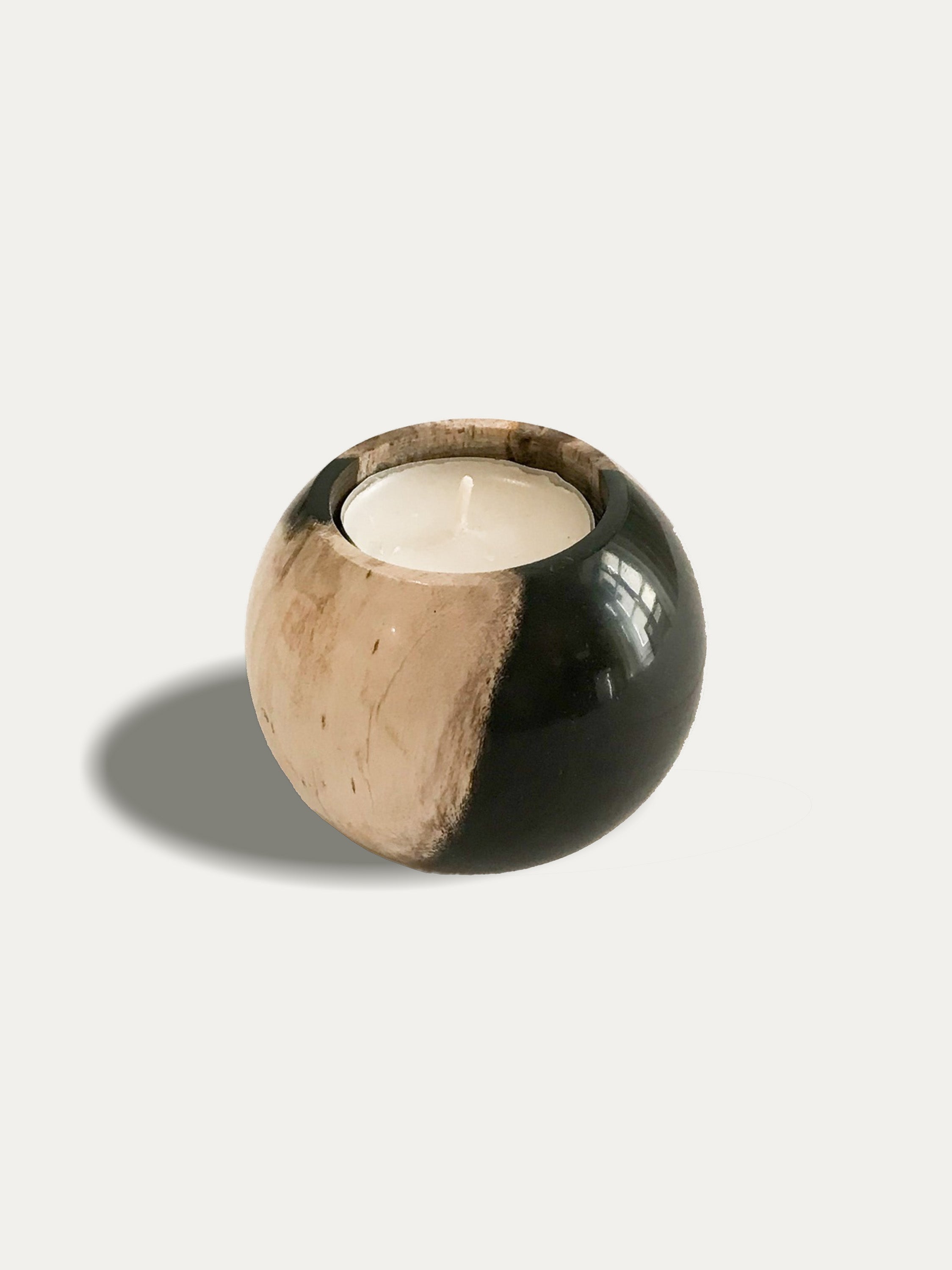 Round reversible candle/incense holder in petrified wood and assorted Balinese incense