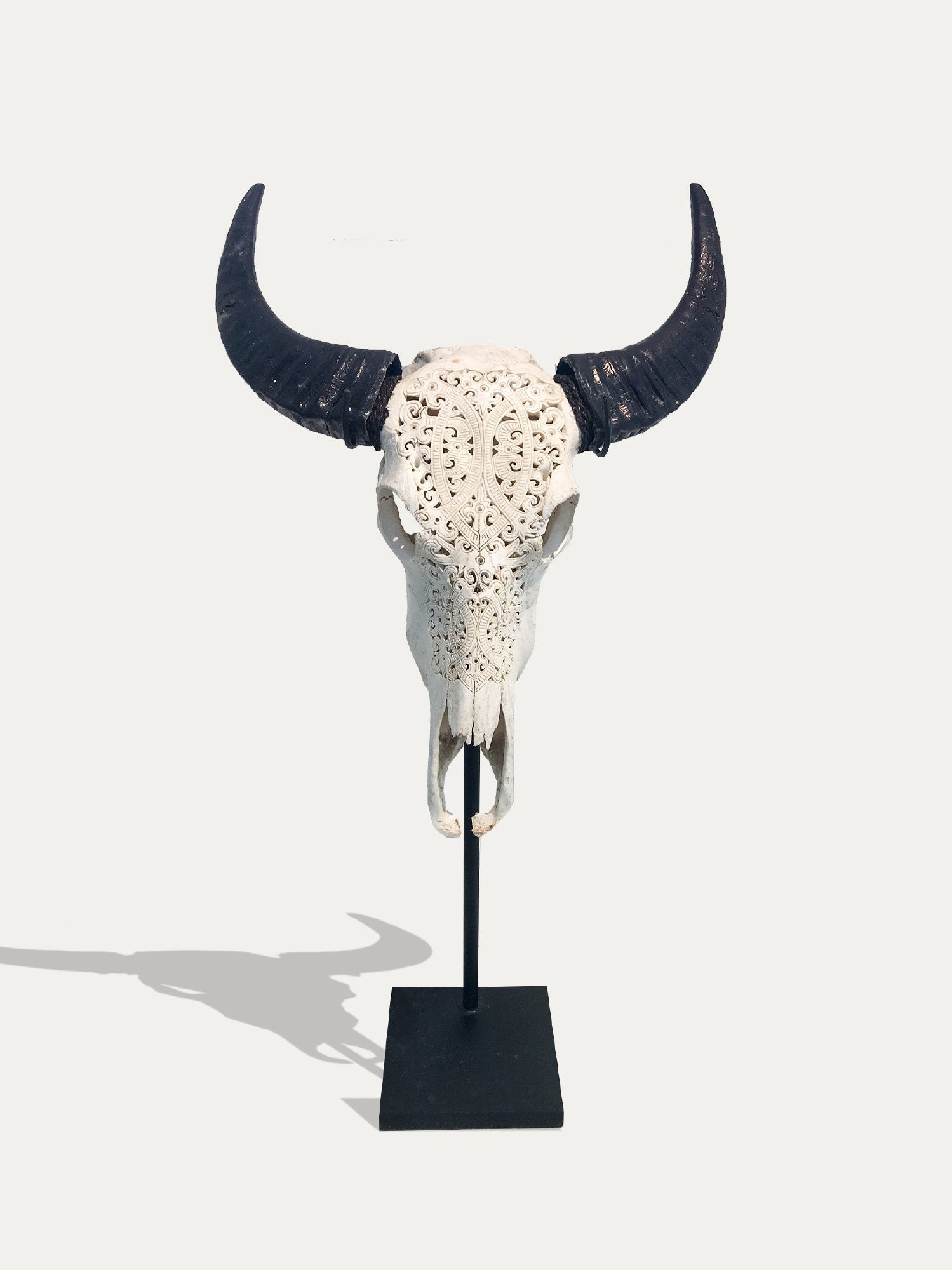 Hand Carved Buffalo Scull From Bali - Asian Art from Kirschon