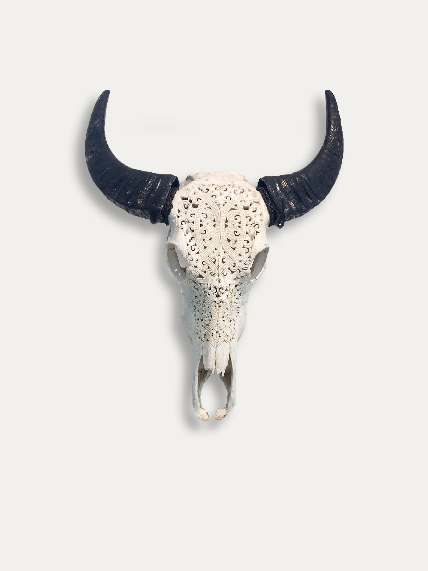 Hand Carved Buffalo Scull From Bali - Asian Art from Kirschon