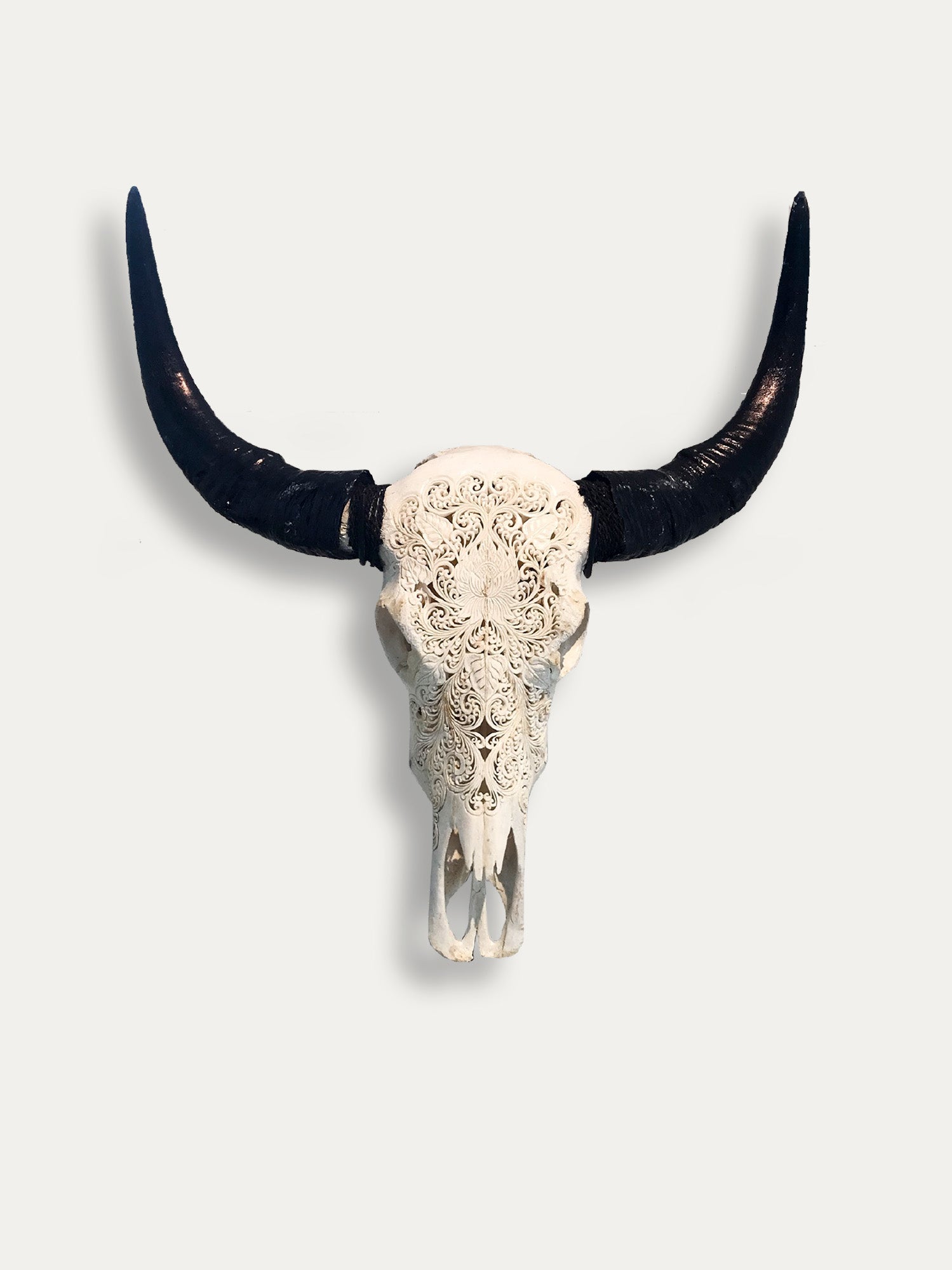 Hand Carved Buffalo Scull From Bali - Asian Art from Kirschon