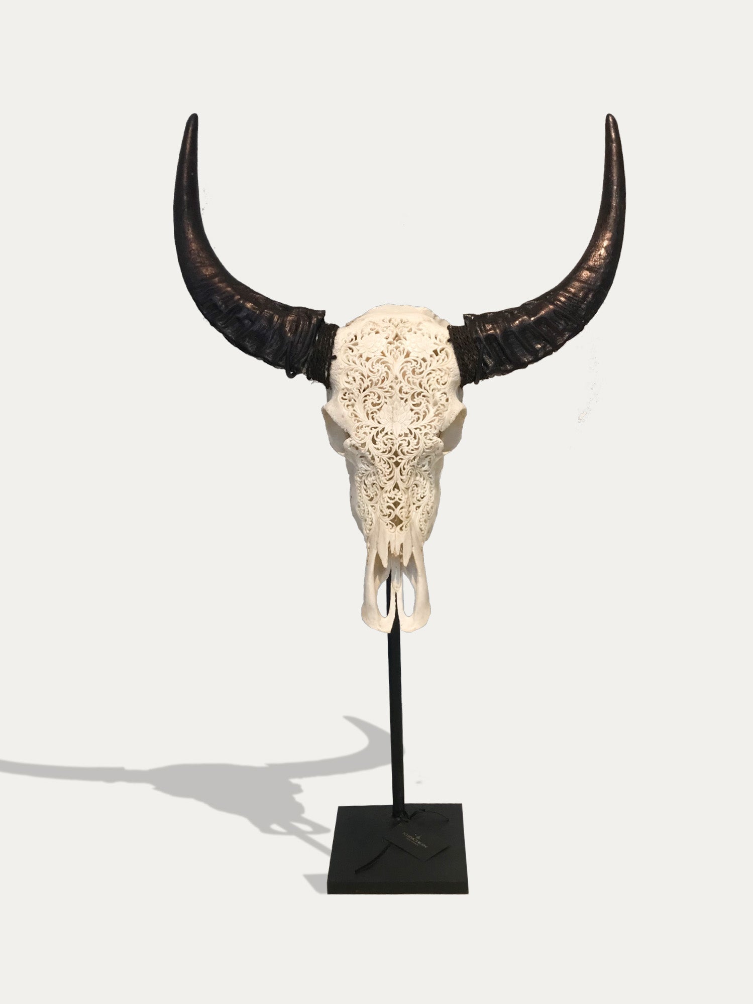 Hand Carved Buffalo Scull From Bali - Asian Art from Kirschon