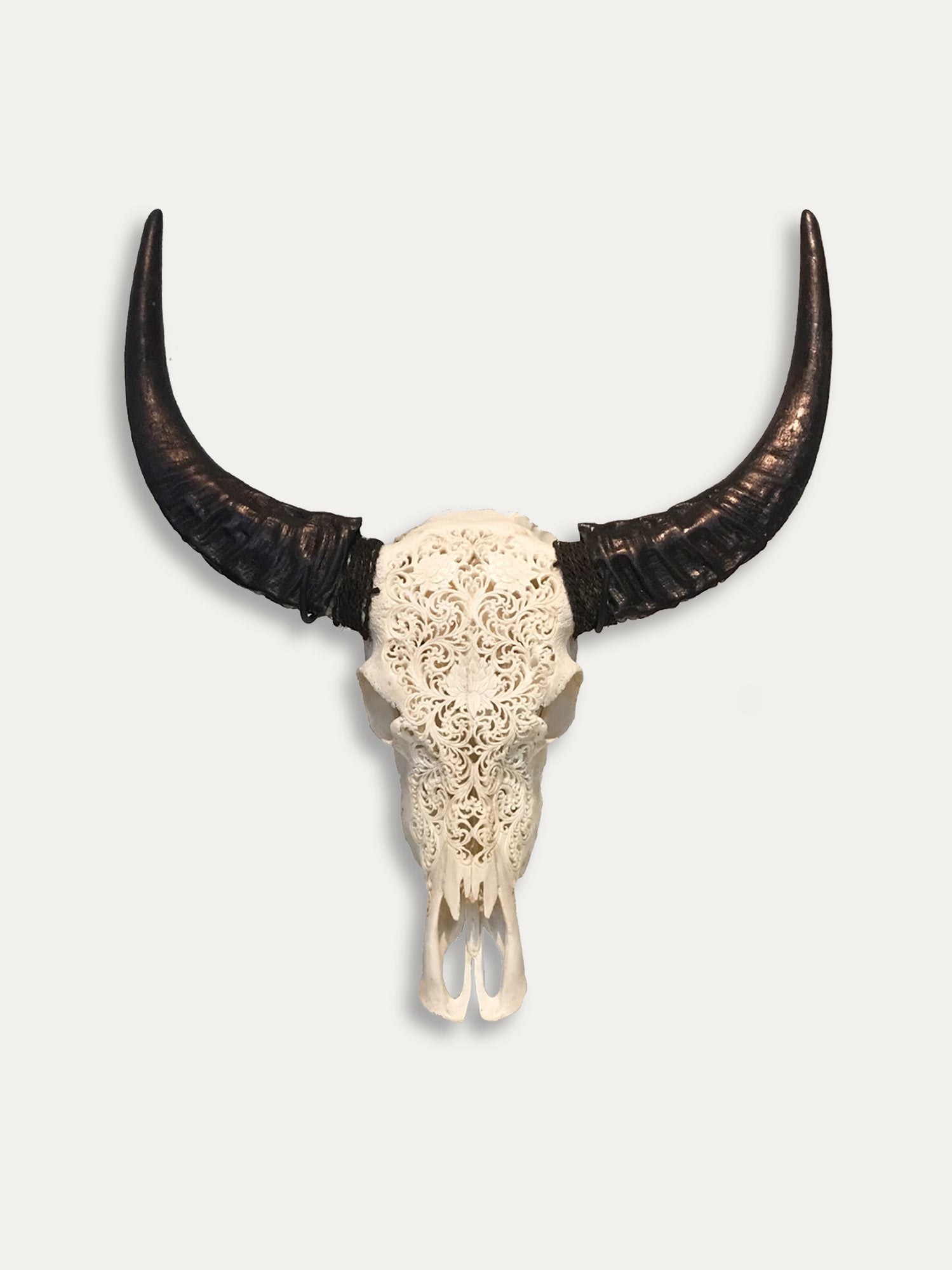 Hand Carved Buffalo Scull From Bali - Asian Art from Kirschon