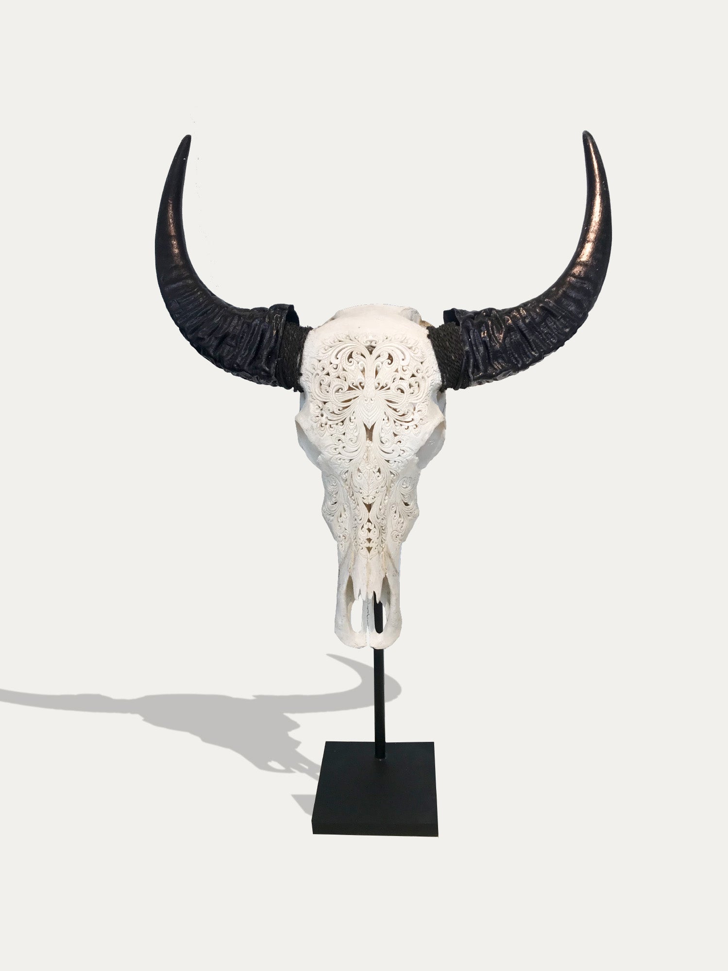Hand Carved Buffalo Scull From Bali - Asian Art from Kirschon