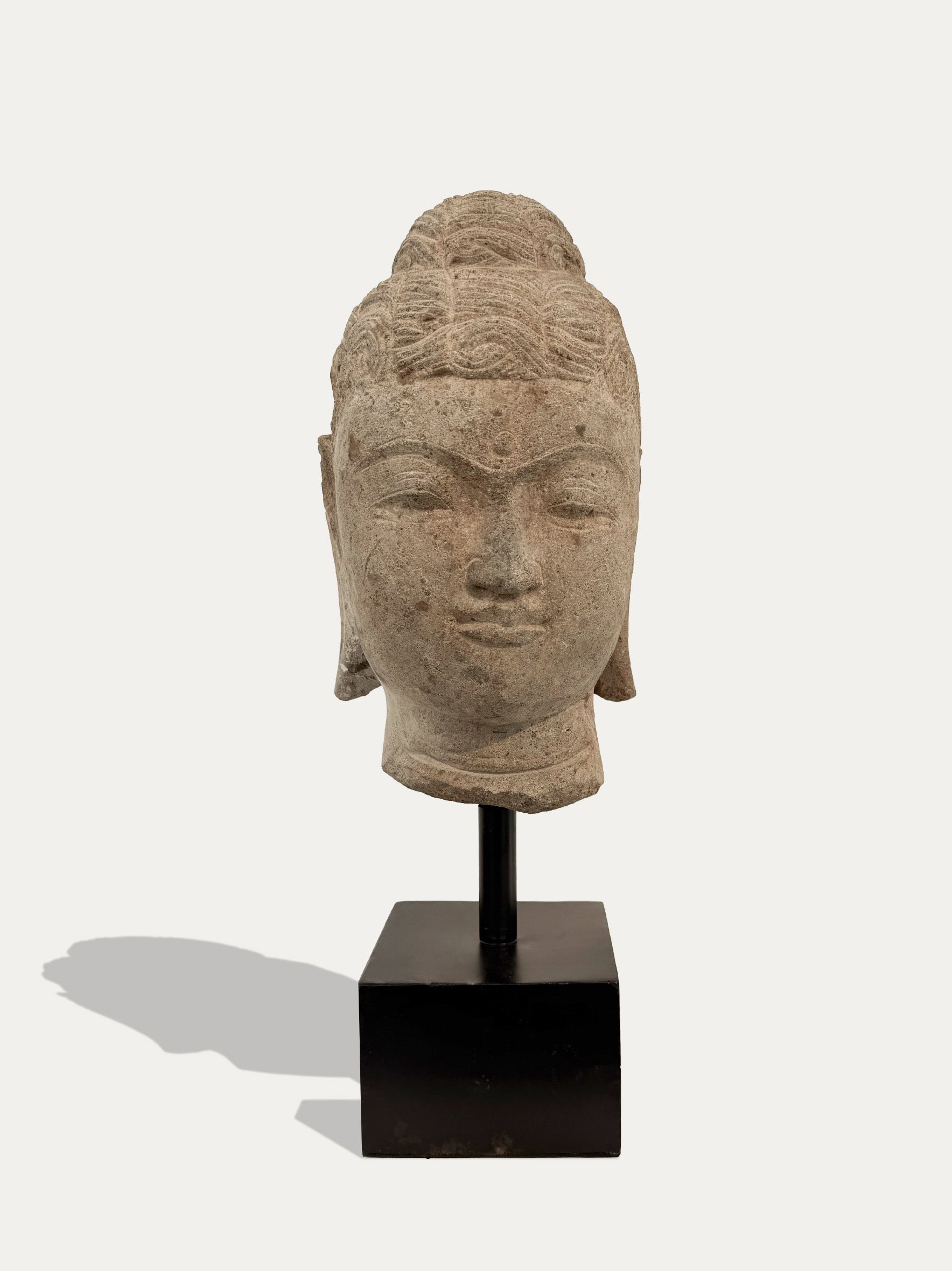 Hand Carved Buddha Head Statue From Java