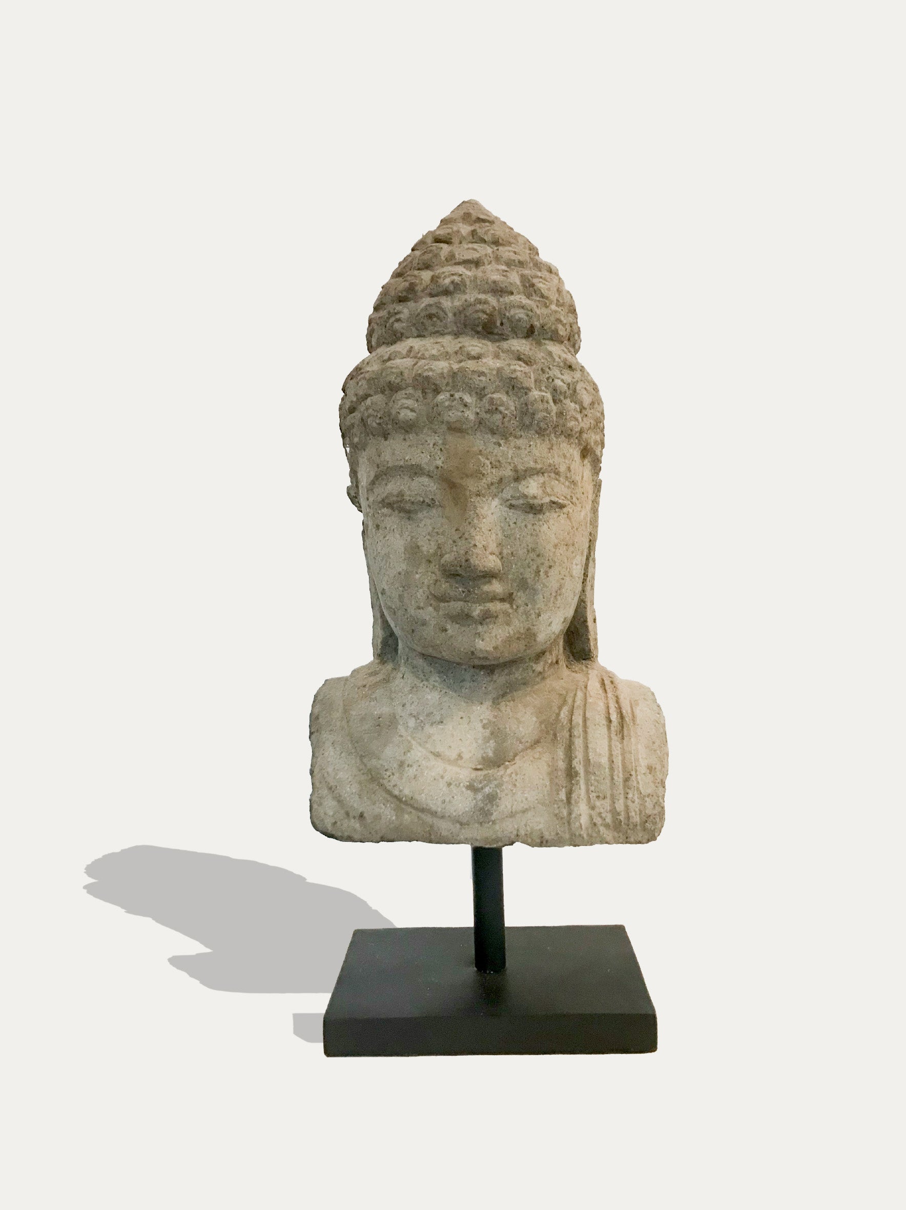 Hand Carved Buddha Head Statue From Java