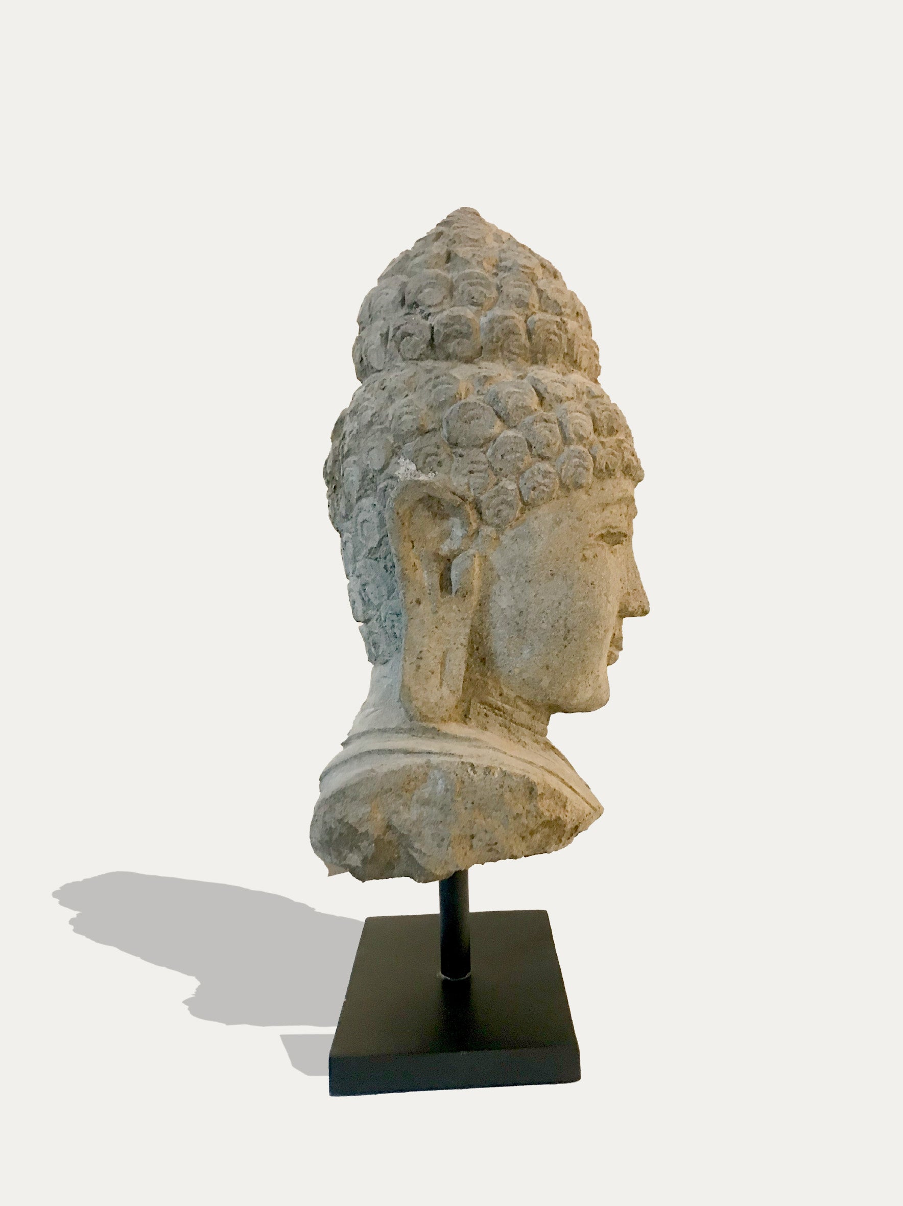 Hand Carved Buddha Head Statue From Java