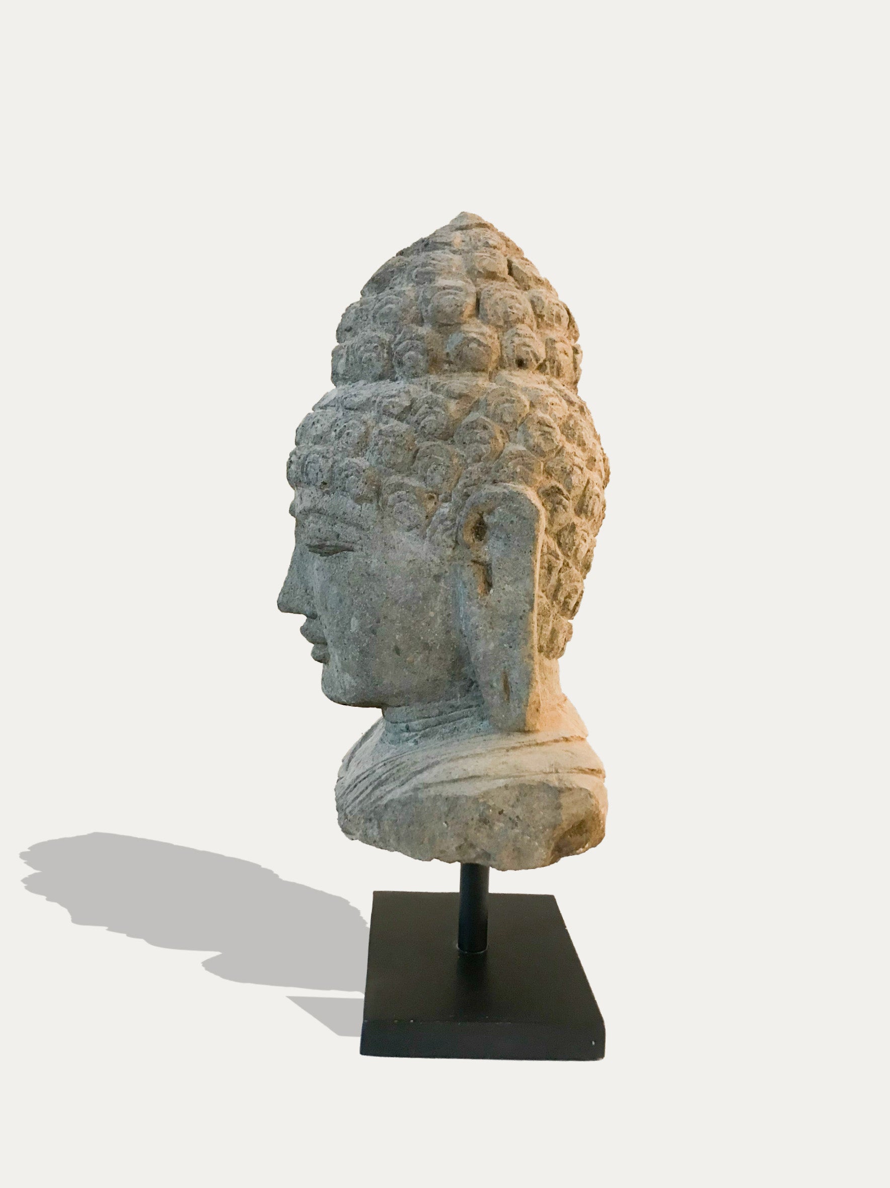 Hand Carved Buddha Head Statue From Java