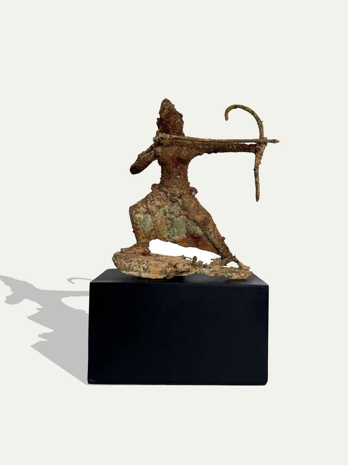 Antique bronze Rama warrior statue from Java, Indonesia