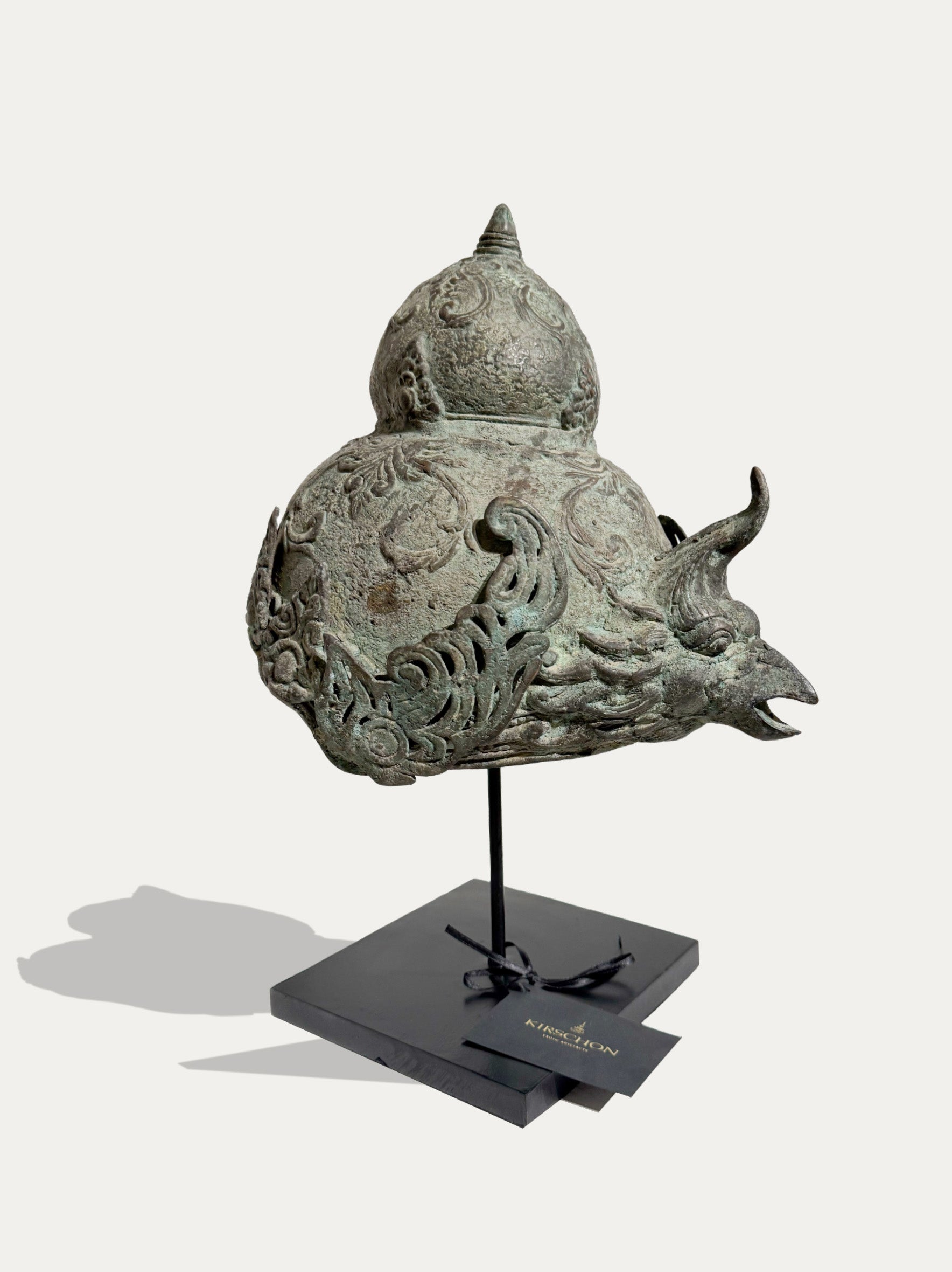 ANTIQUE BRONZE HELMET FROM JAVA