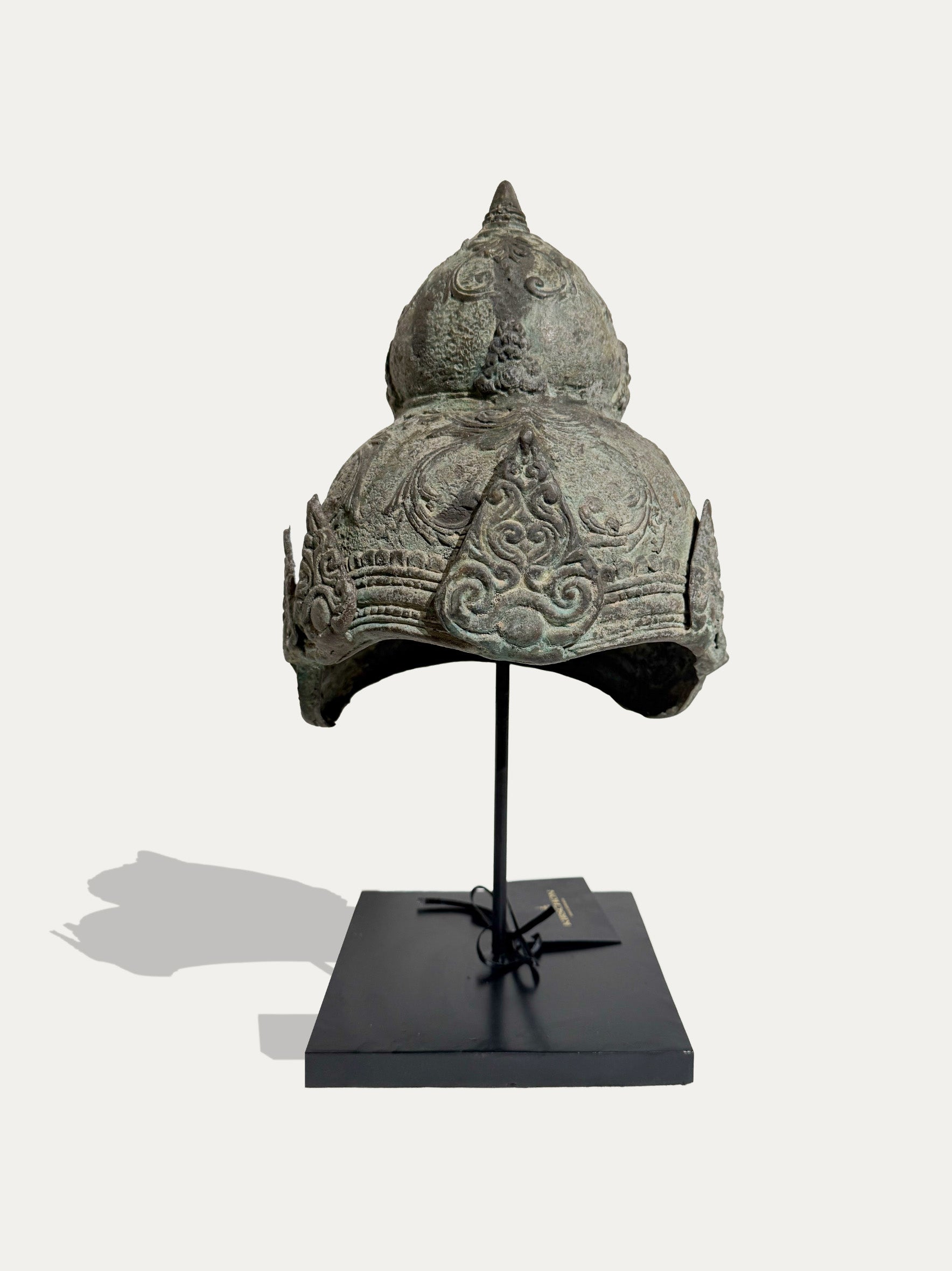 ANTIQUE BRONZE HELMET FROM JAVA