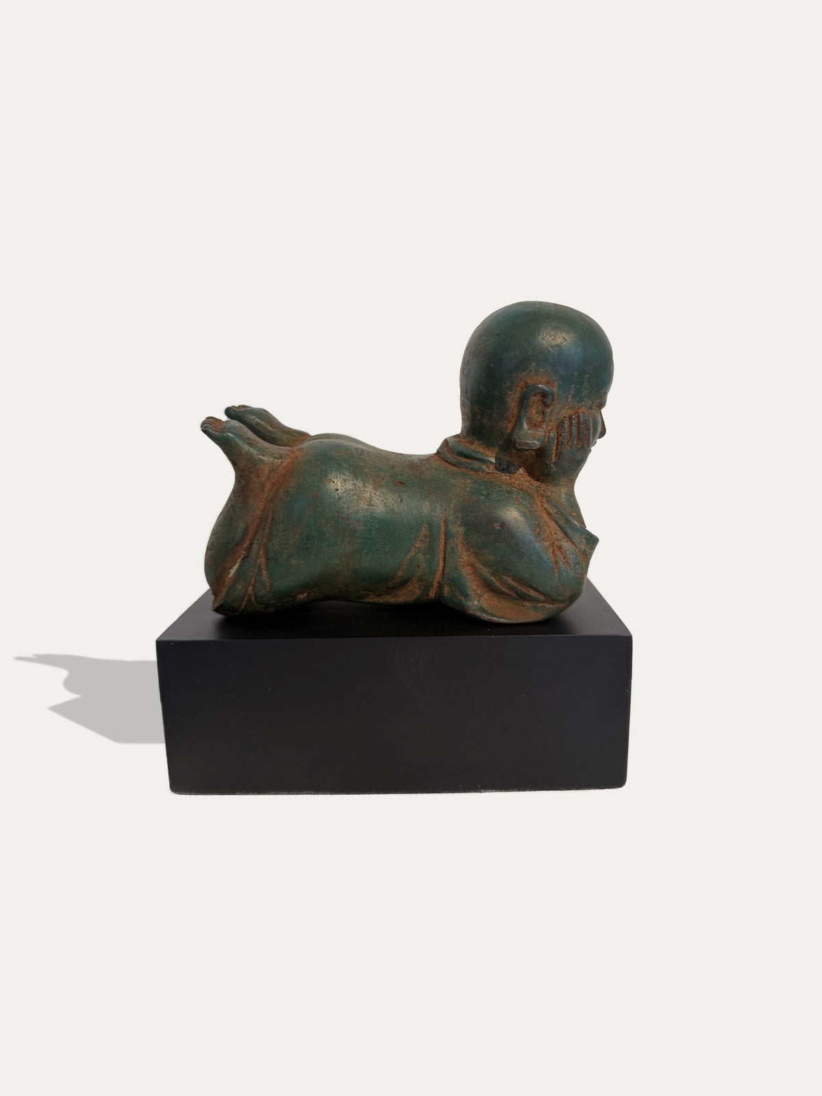 Kinder-Buddha-Skulptur aus dem frühen 20. Jahrhundert aus Java, Indonesien, in Bronze