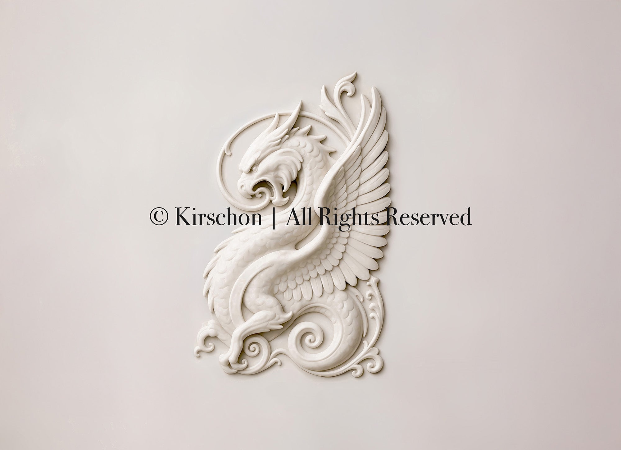 Guardian Dragon Bas-Relief – Ivory