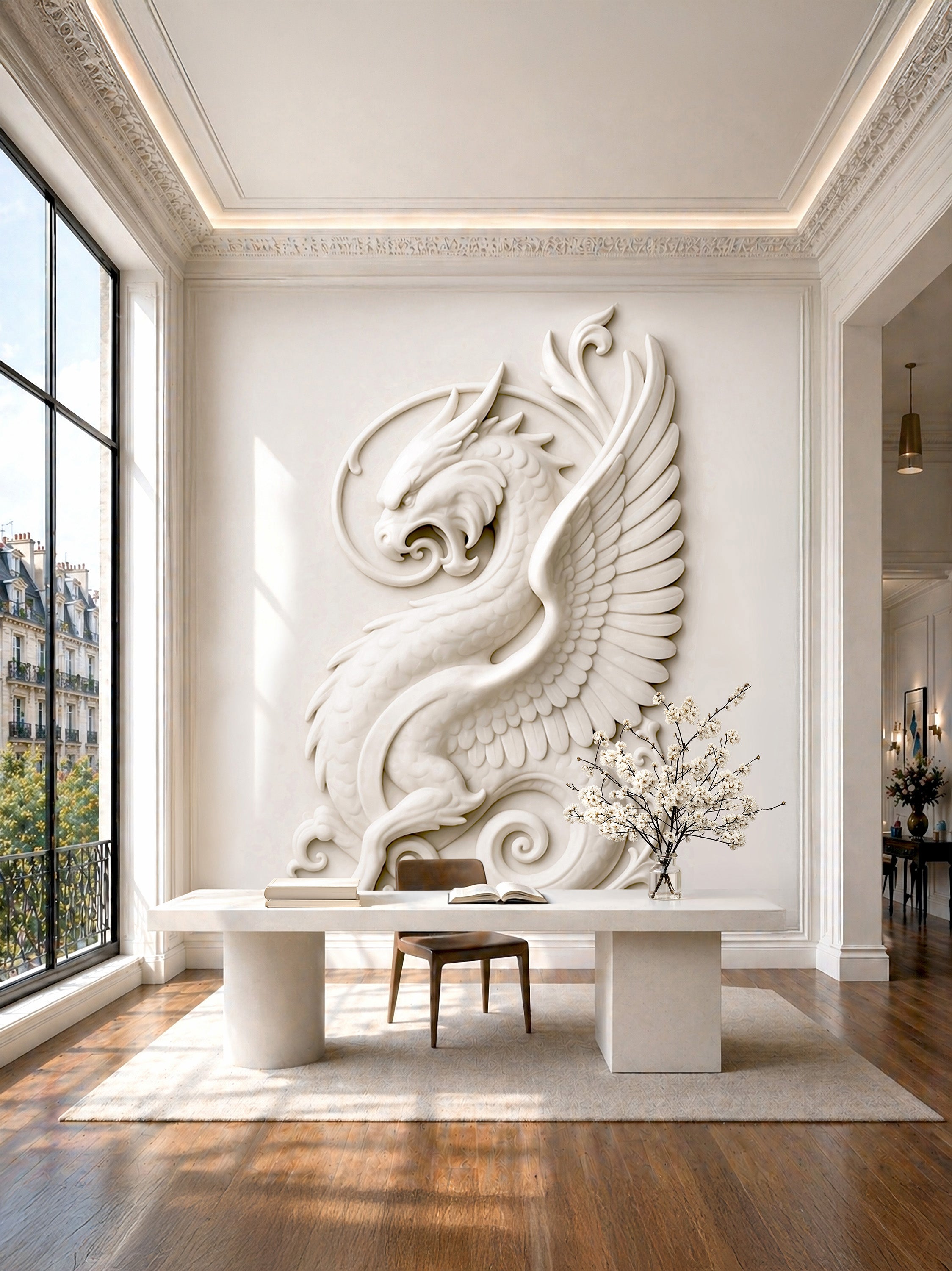 Guardian Dragon Bas-Relief – Ivory