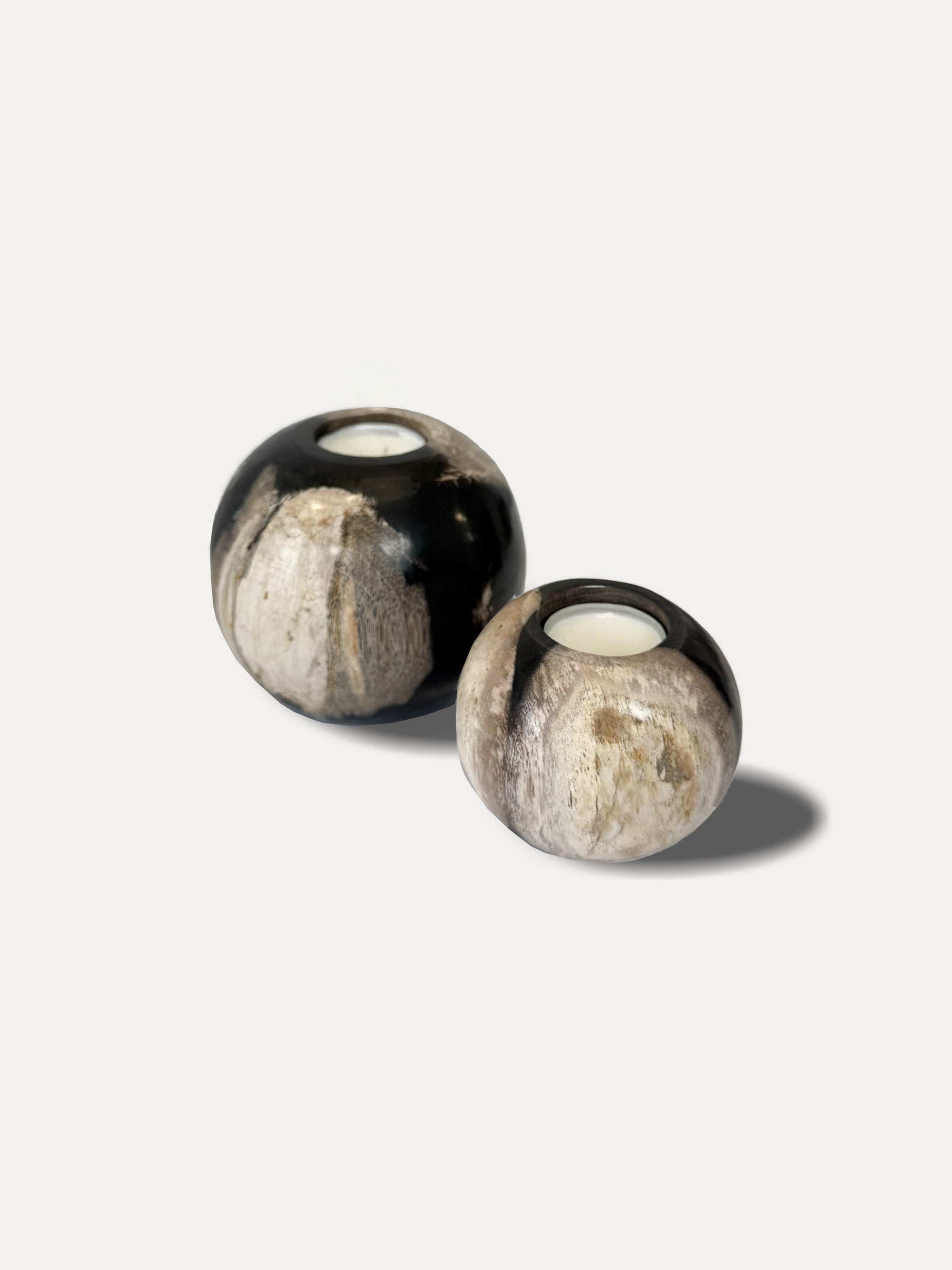 petrified-wood-candle-holders-round-natural-wood-home-decor