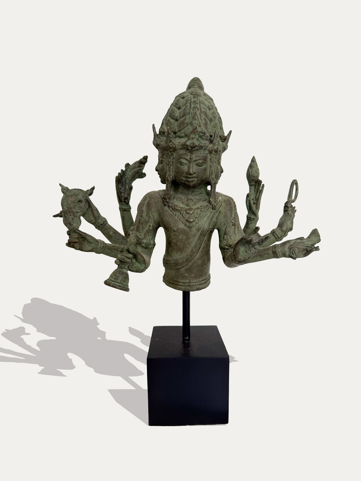 Vintage bronze sculpture inspired by Brahma from Thailand