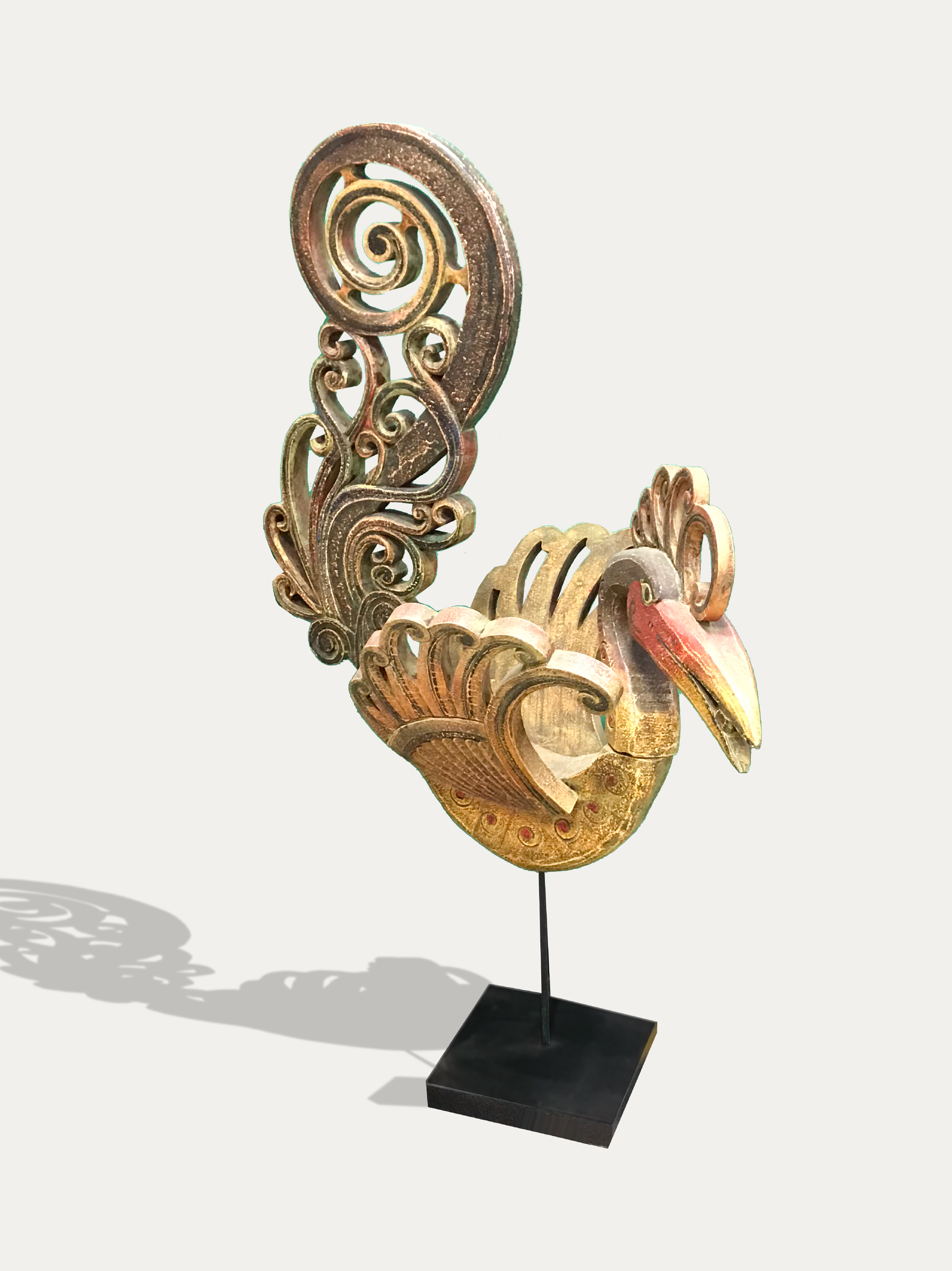 Large Hornbill sculpture from Borneo - Asian Art from Kirschon