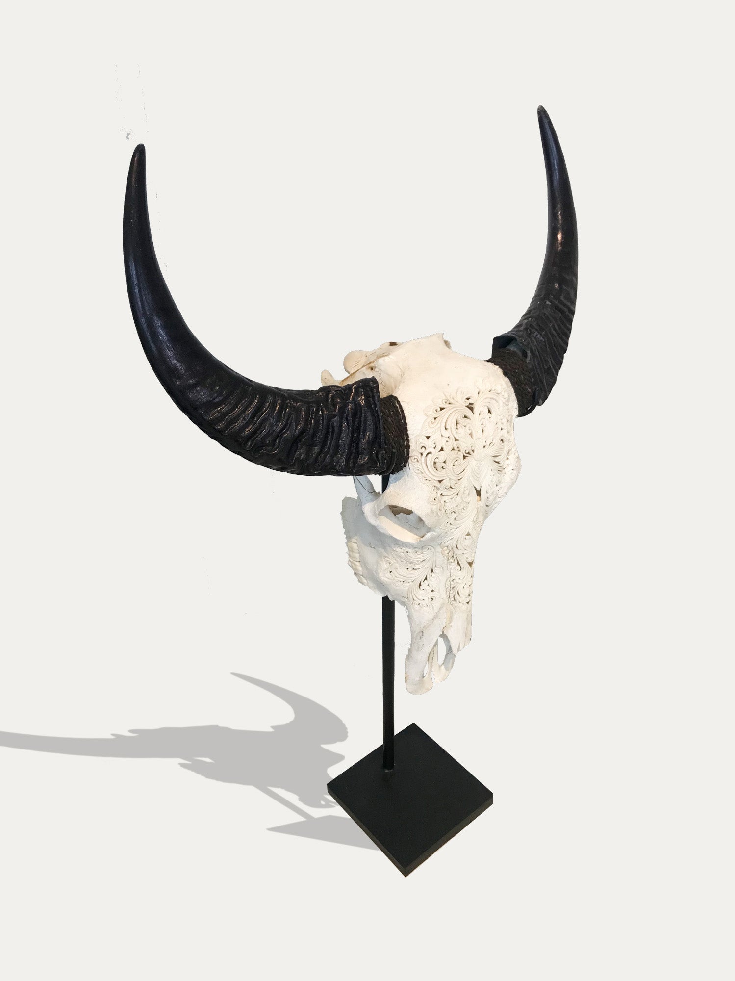 Hand Carved Buffalo Scull From Bali - Asian Art from Kirschon